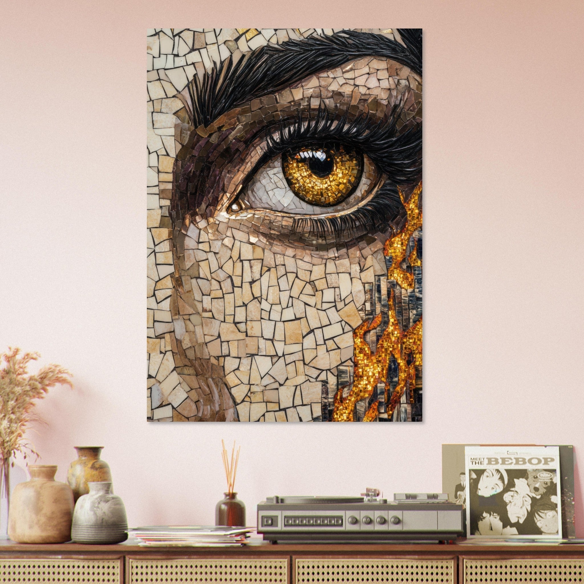 Aluminum Print Portrait - The Oracles Forbidden Prophecy Byzantine Mosaic 2 - Shop Ai Art WebShop - Digital Art online Store