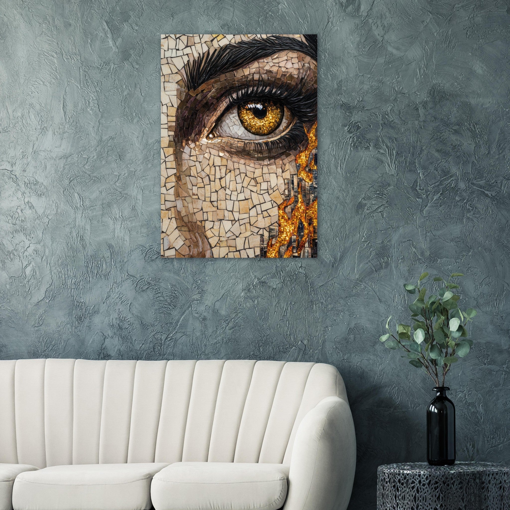 Aluminum Print Portrait - The Oracles Forbidden Prophecy Byzantine Mosaic 2 - Shop Ai Art WebShop - Digital Art online Store