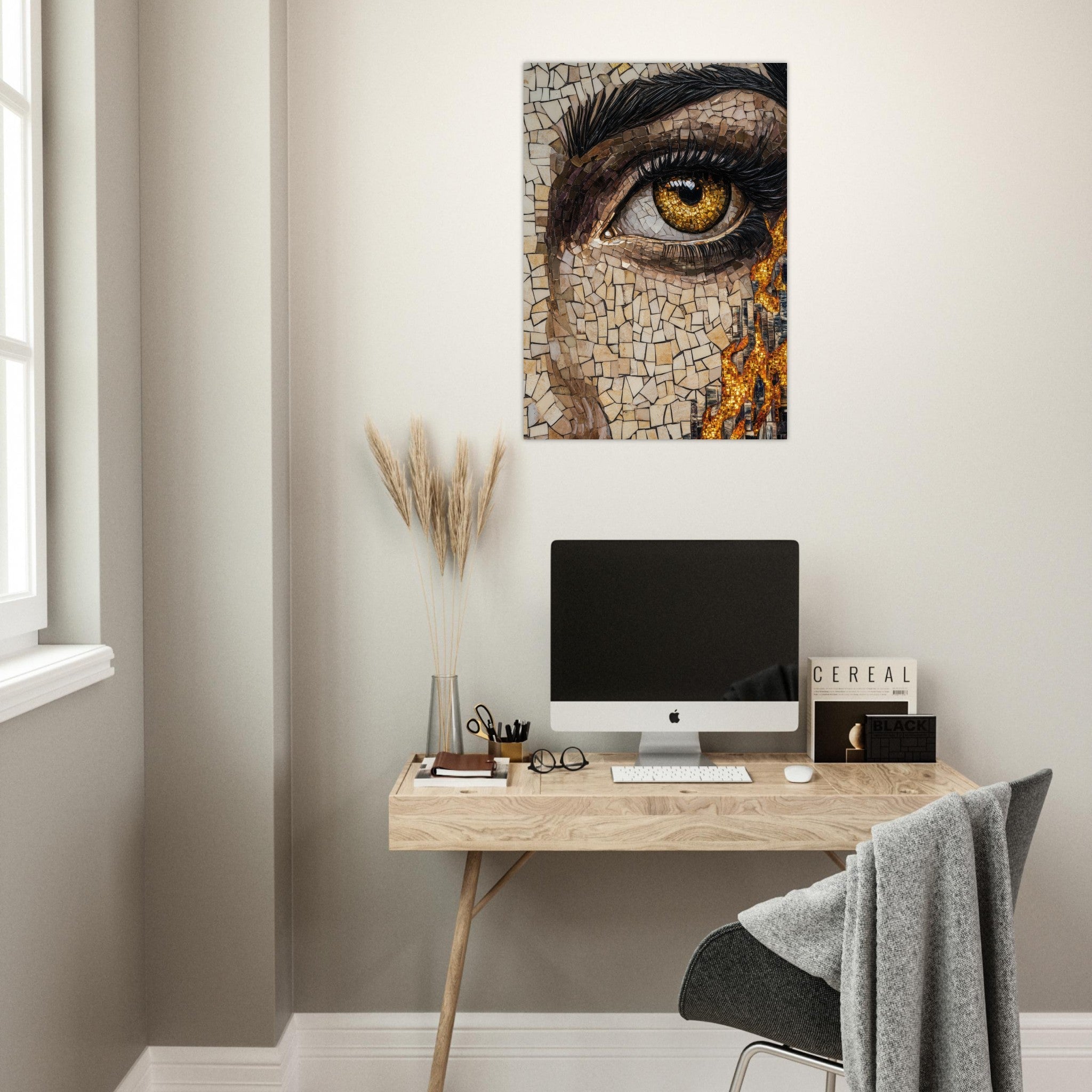 Aluminum Print Portrait - The Oracles Forbidden Prophecy Byzantine Mosaic 2 - Shop Ai Art WebShop - Digital Art online Store
