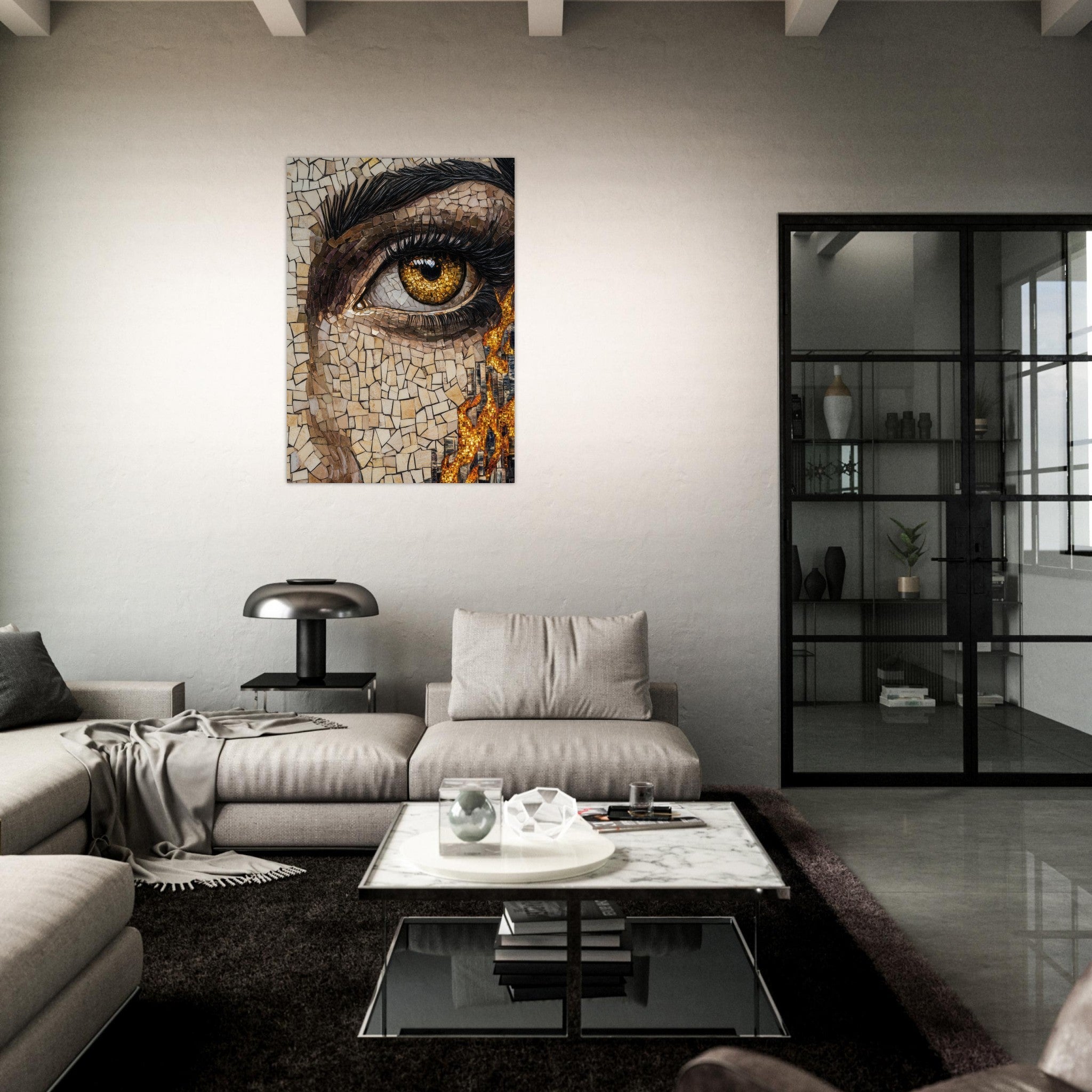 Aluminum Print Portrait - The Oracles Forbidden Prophecy Byzantine Mosaic 2 - Shop Ai Art WebShop - Digital Art online Store