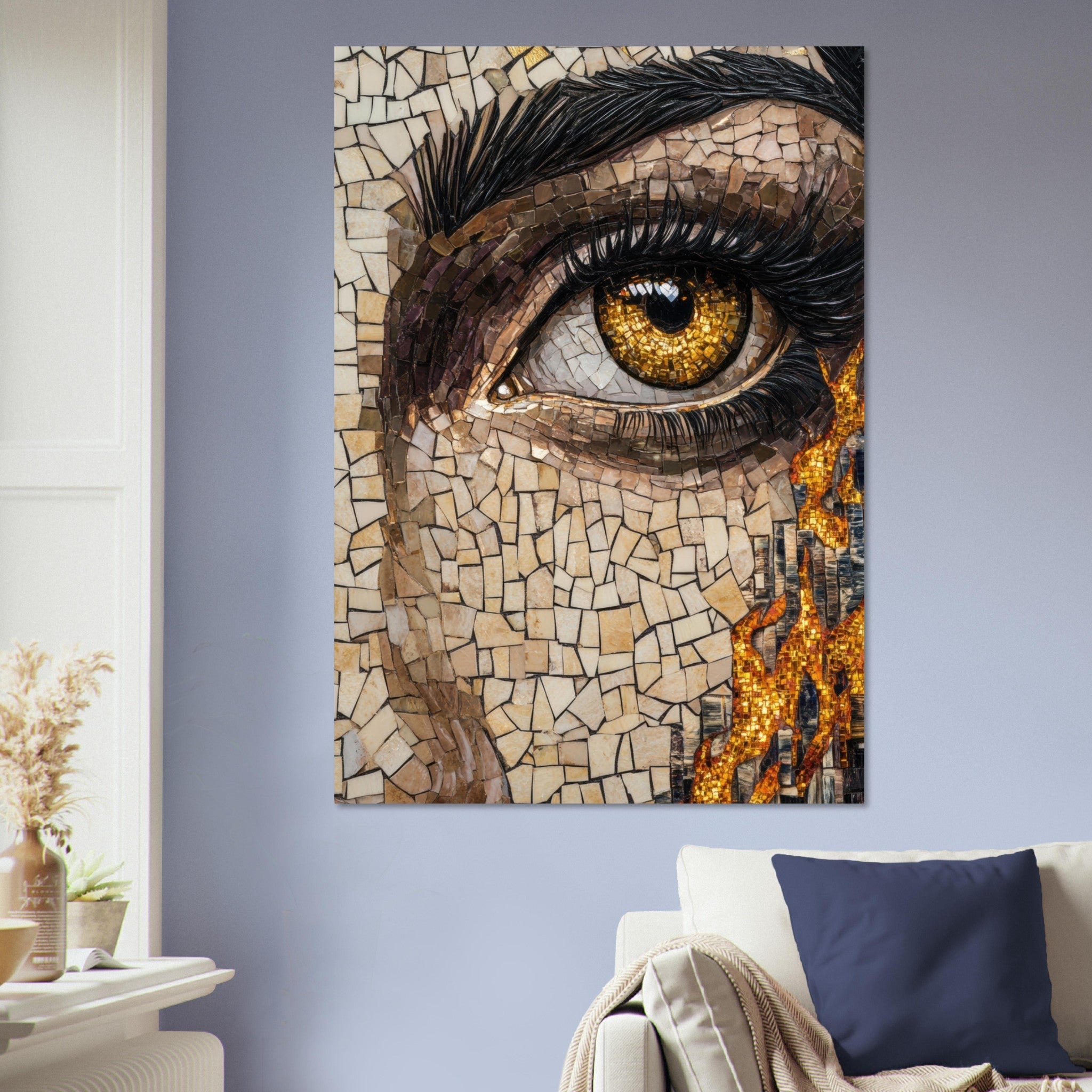 Aluminum Print Portrait - The Oracles Forbidden Prophecy Byzantine Mosaic 2 - Shop Ai Art WebShop - Digital Art online Store