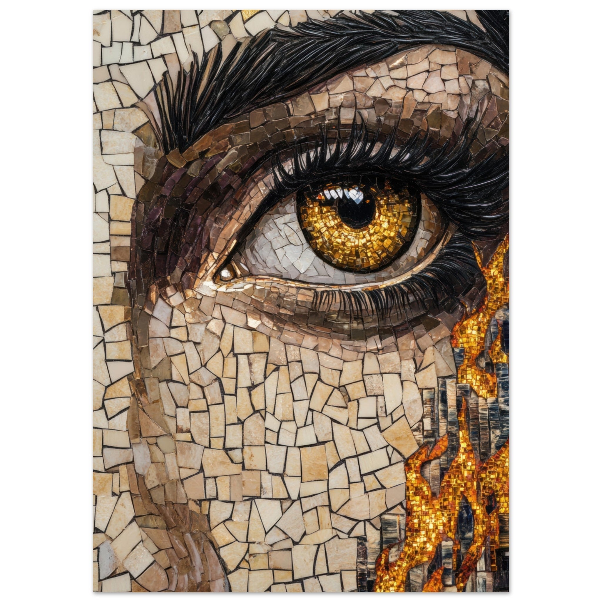 Aluminum Print Portrait - The Oracles Forbidden Prophecy Byzantine Mosaic 2 - Shop Ai Art WebShop - Digital Art online Store