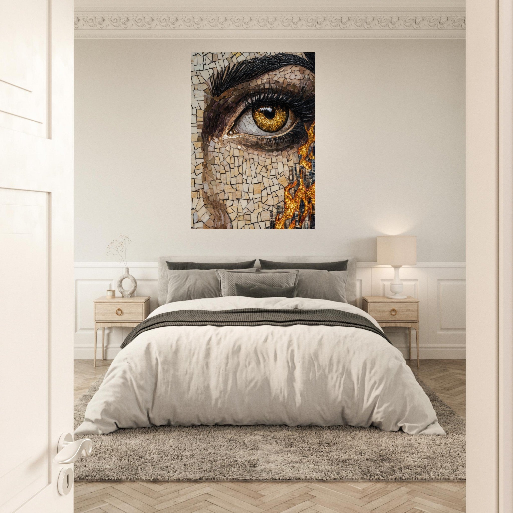 Aluminum Print Portrait - The Oracles Forbidden Prophecy Byzantine Mosaic 2 - Shop Ai Art WebShop - Digital Art online Store