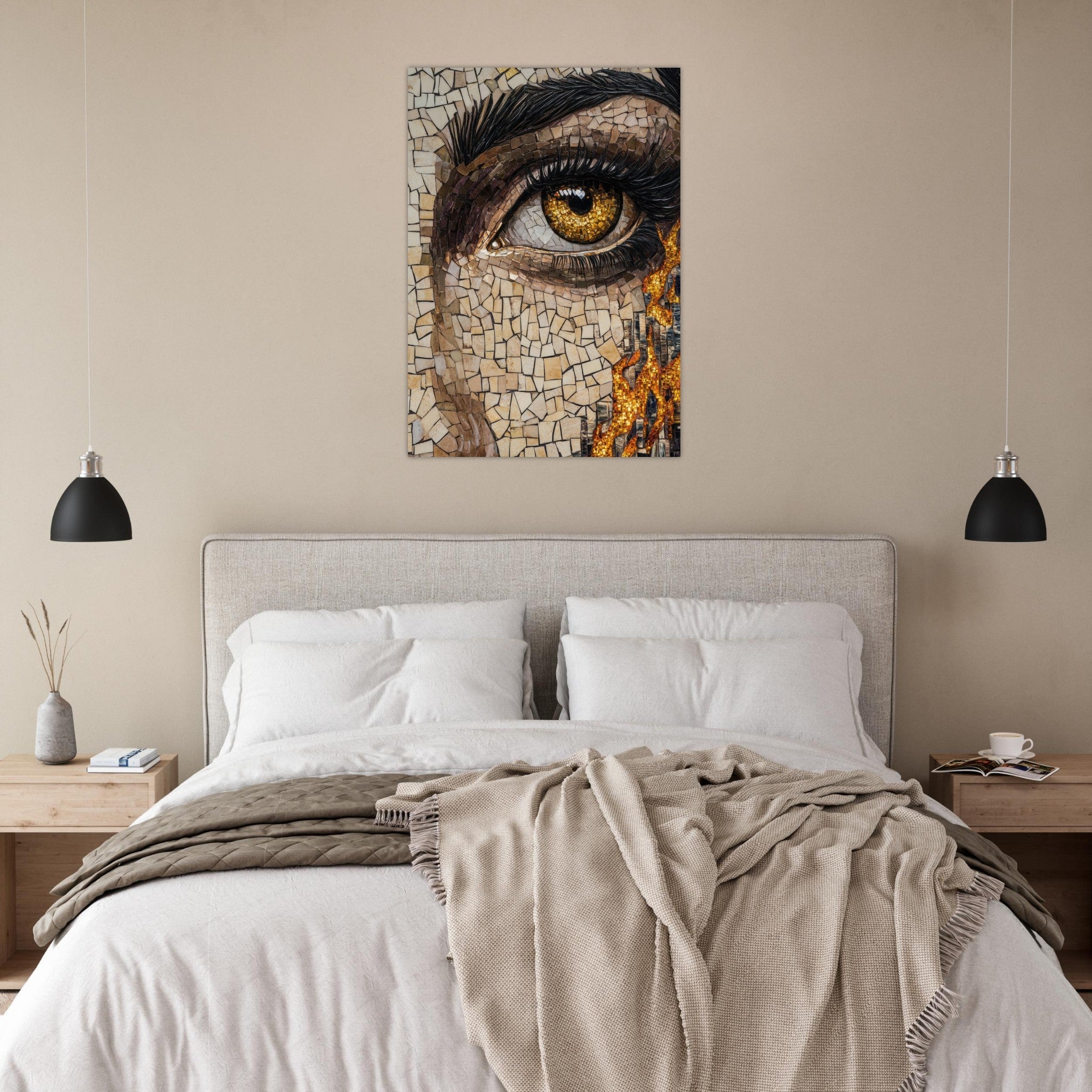 Aluminum Print Portrait - The Oracles Forbidden Prophecy Byzantine Mosaic 2 - Shop Ai Art WebShop - Digital Art online Store