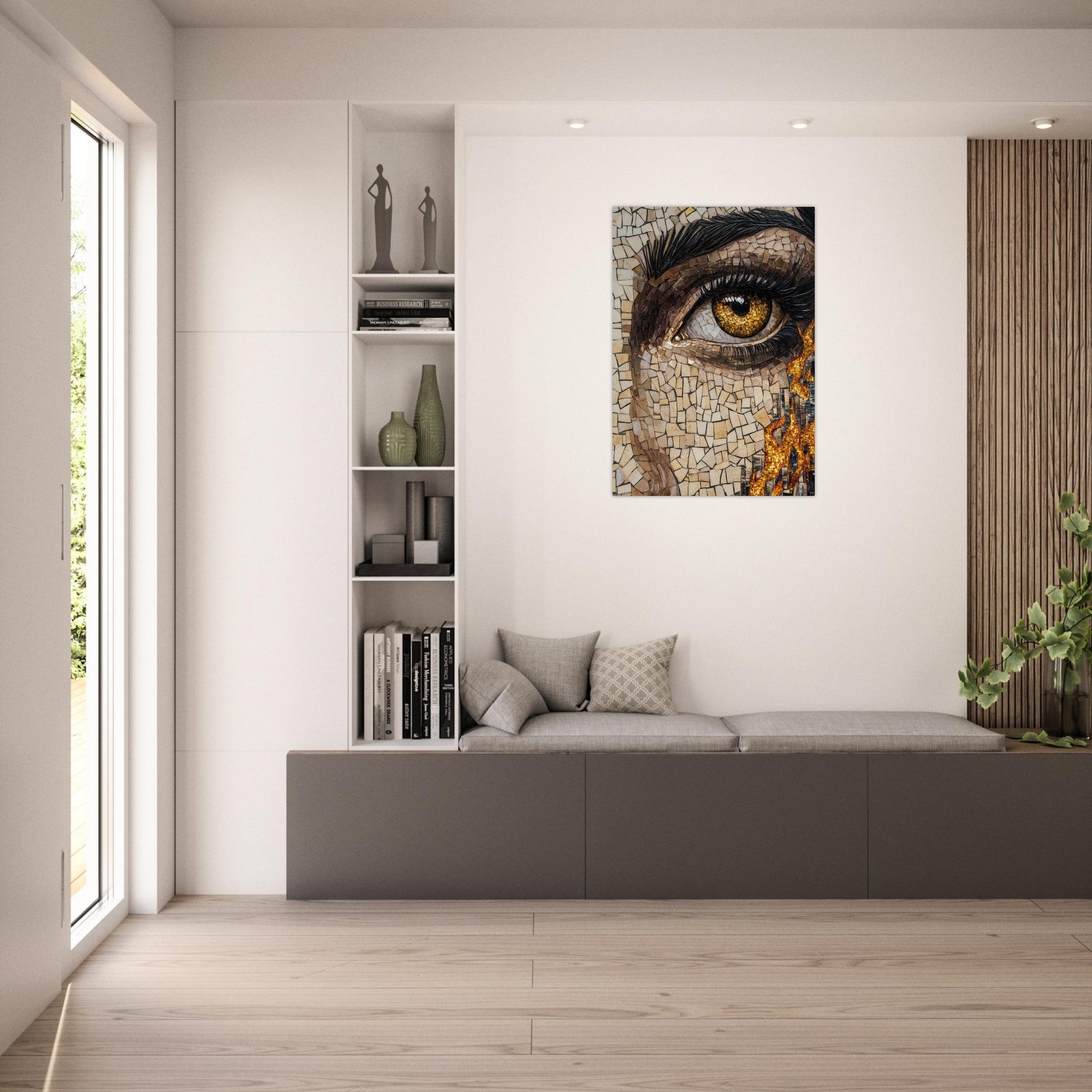 Aluminum Print Portrait - The Oracles Forbidden Prophecy Byzantine Mosaic 2 - Shop Ai Art WebShop - Digital Art online Store