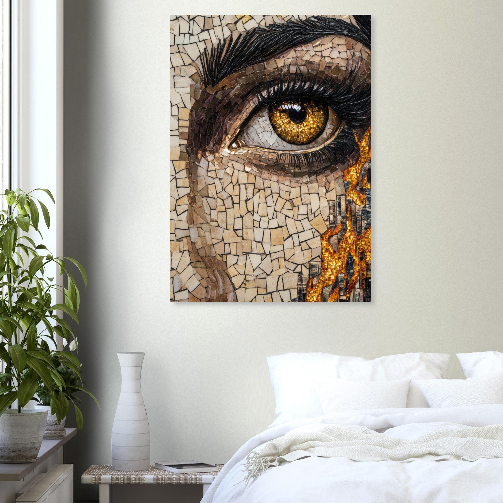 Aluminum Print Portrait - The Oracles Forbidden Prophecy Byzantine Mosaic 2 - Shop Ai Art WebShop - Digital Art online Store