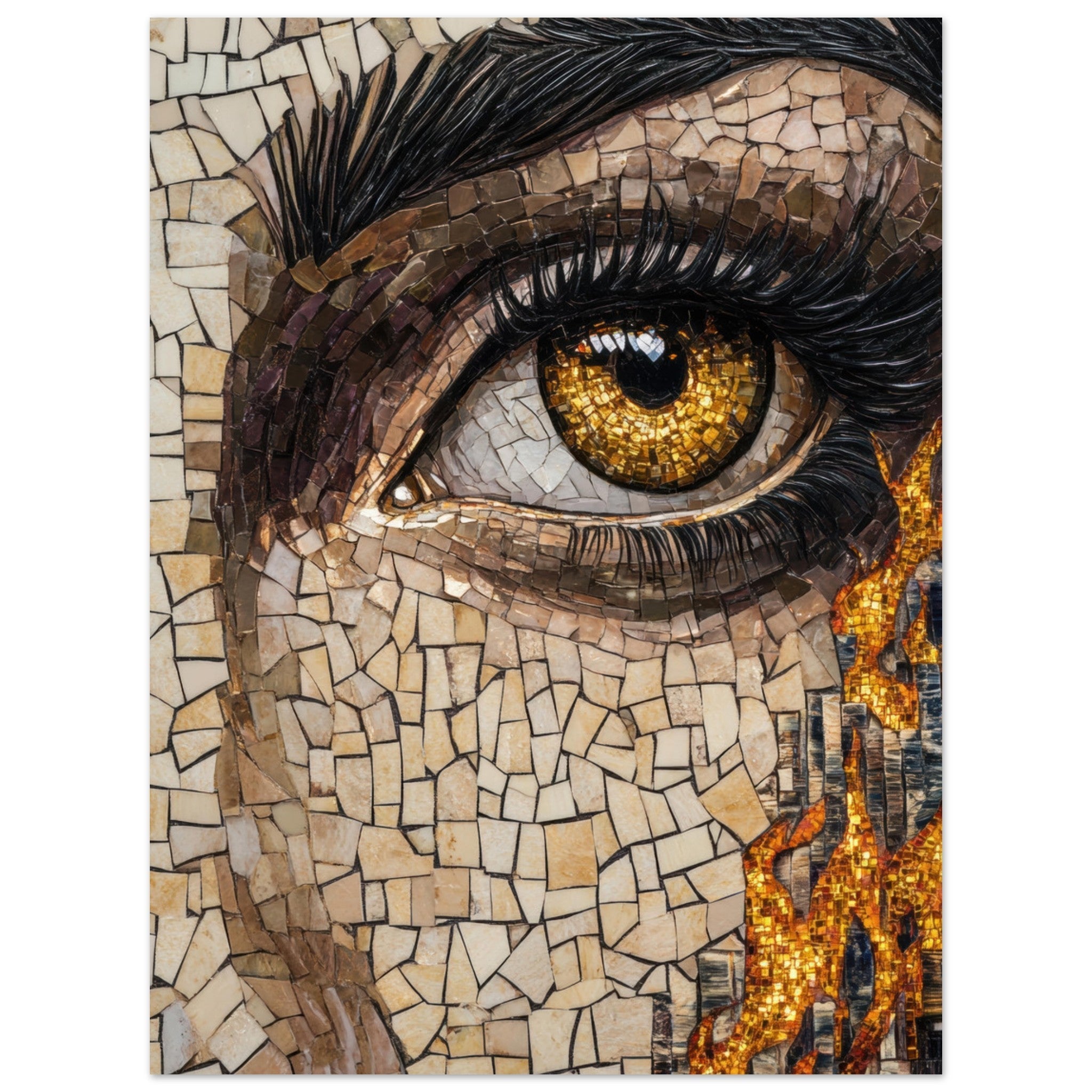 Aluminum Print Portrait - The Oracles Forbidden Prophecy Byzantine Mosaic 2 - Shop Ai Art WebShop - Digital Art online Store