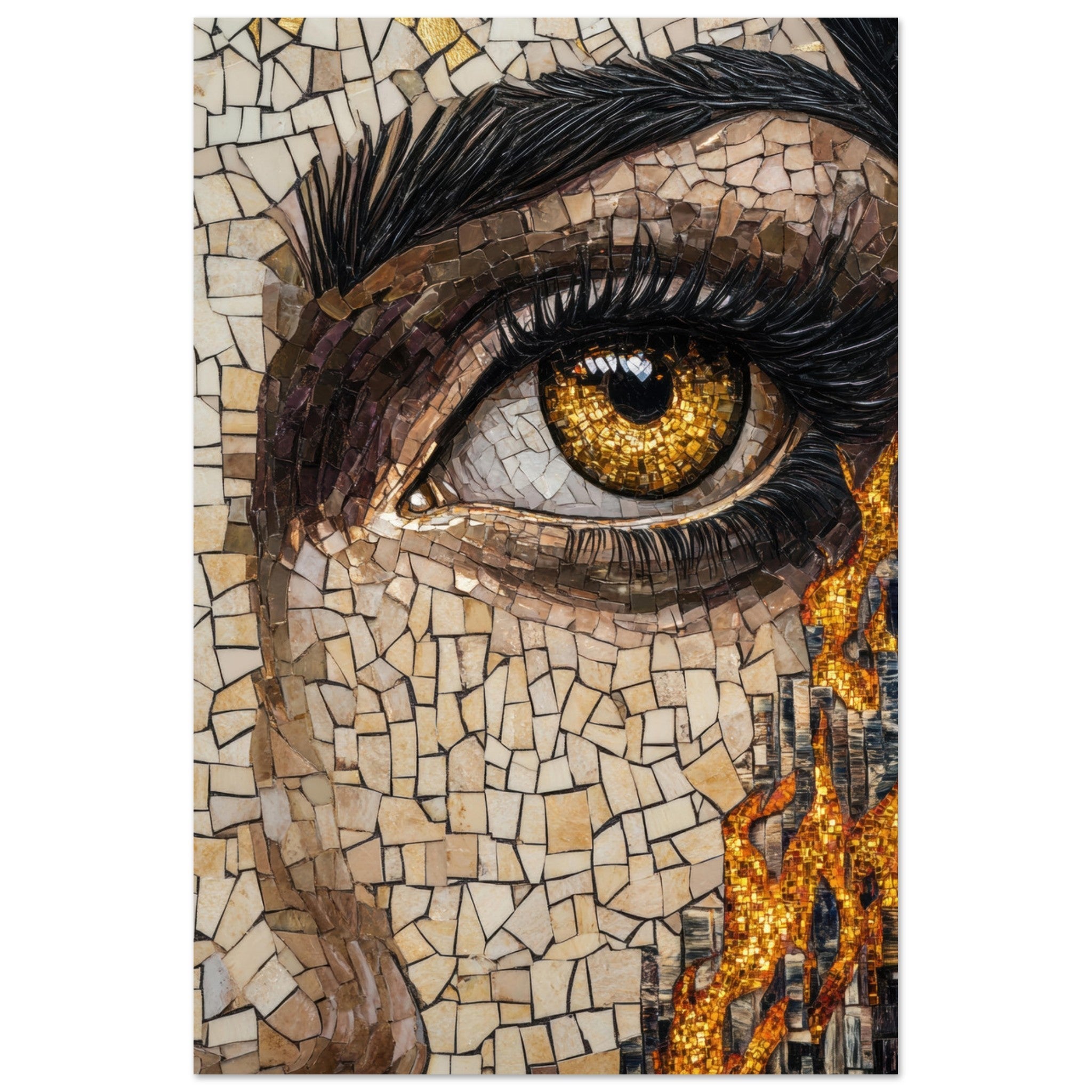 Aluminum Print Portrait - The Oracles Forbidden Prophecy Byzantine Mosaic 2 - Shop Ai Art WebShop - Digital Art online Store