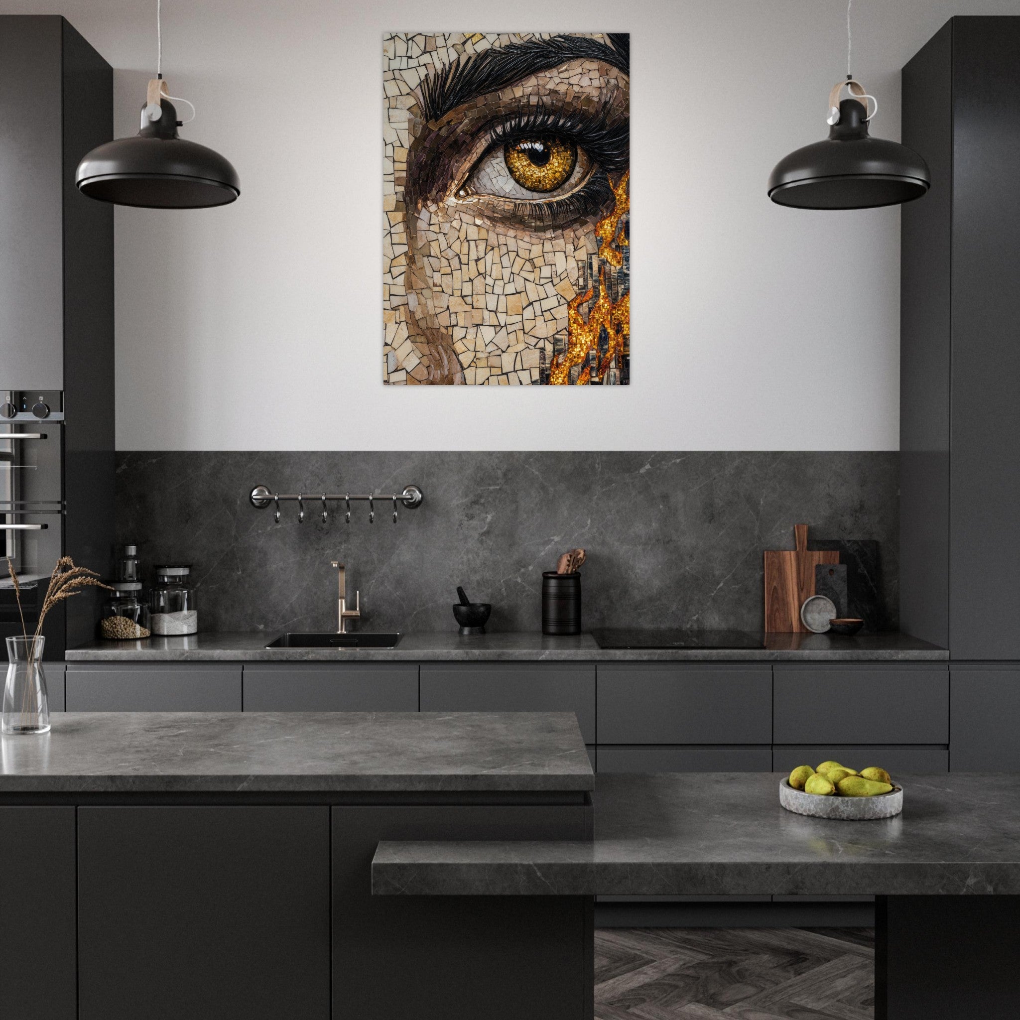 Aluminum Print Portrait - The Oracles Forbidden Prophecy Byzantine Mosaic 2 - Shop Ai Art WebShop - Digital Art online Store