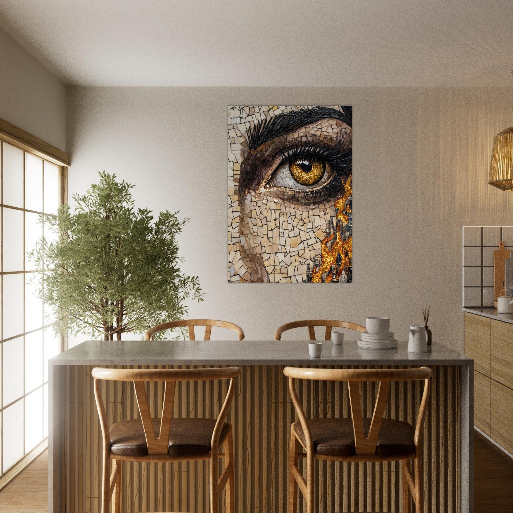 Aluminum Print Portrait - The Oracles Forbidden Prophecy Byzantine Mosaic 2 - Shop Ai Art WebShop - Digital Art online Store