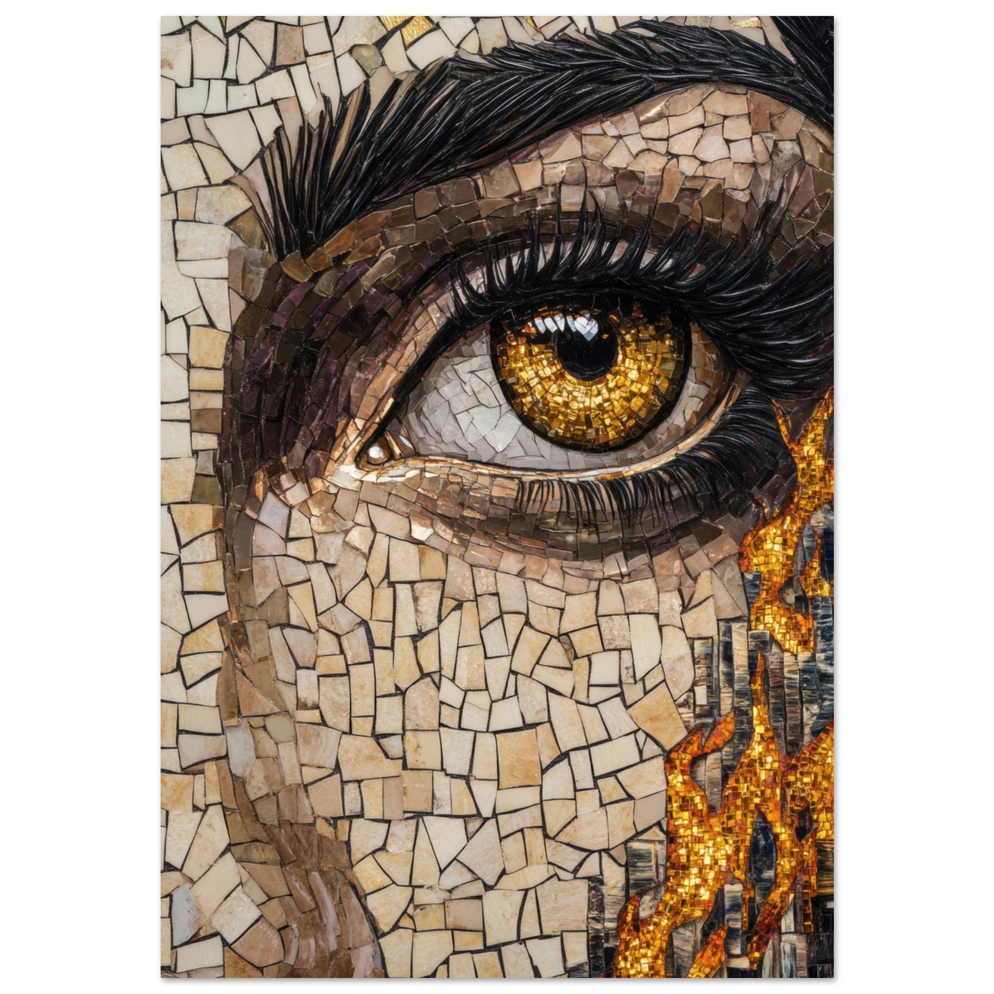 Aluminum Print Portrait - The Oracles Forbidden Prophecy Byzantine Mosaic 2 - Shop Ai Art WebShop - Digital Art online Store