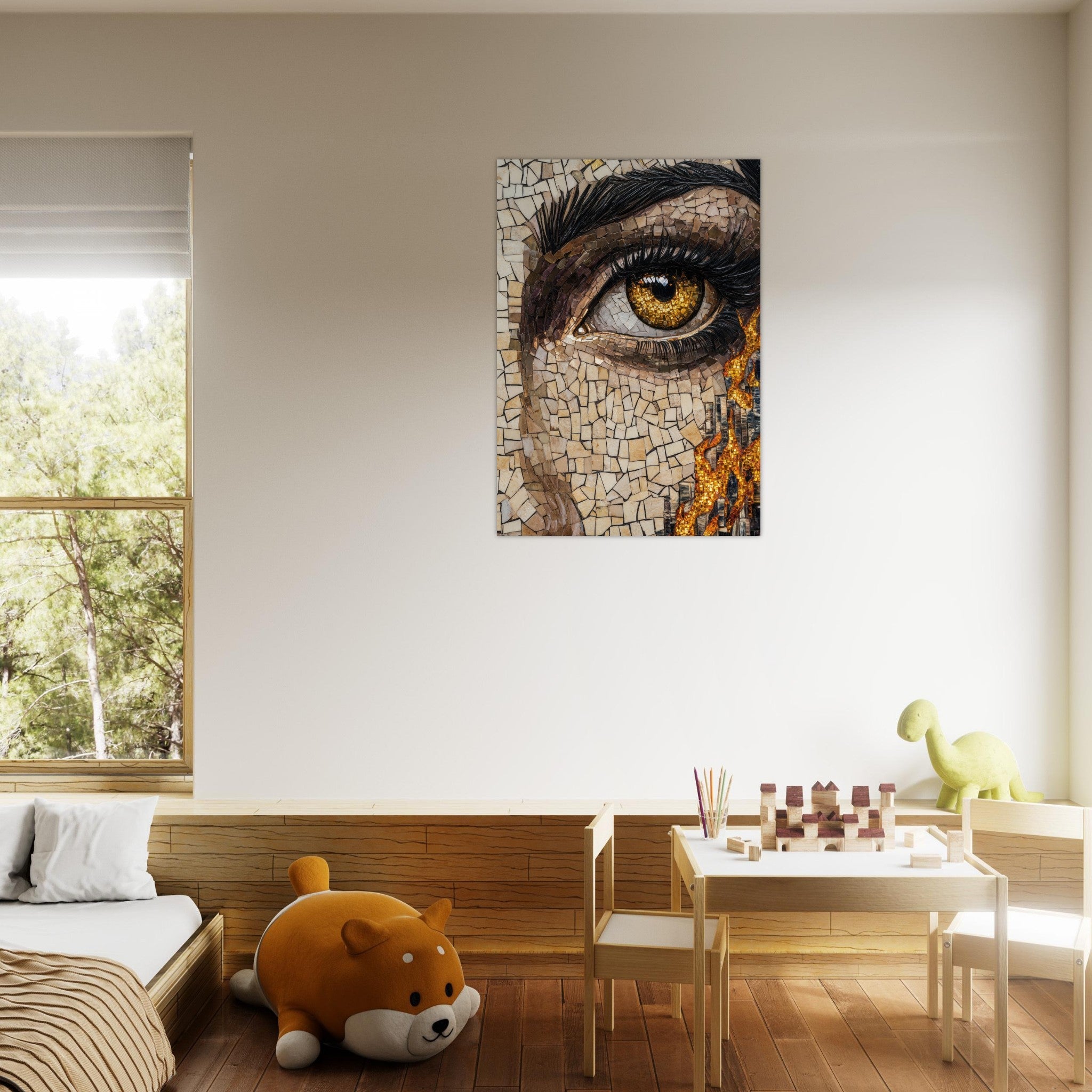 Aluminum Print Portrait - The Oracles Forbidden Prophecy Byzantine Mosaic 2 - Shop Ai Art WebShop - Digital Art online Store