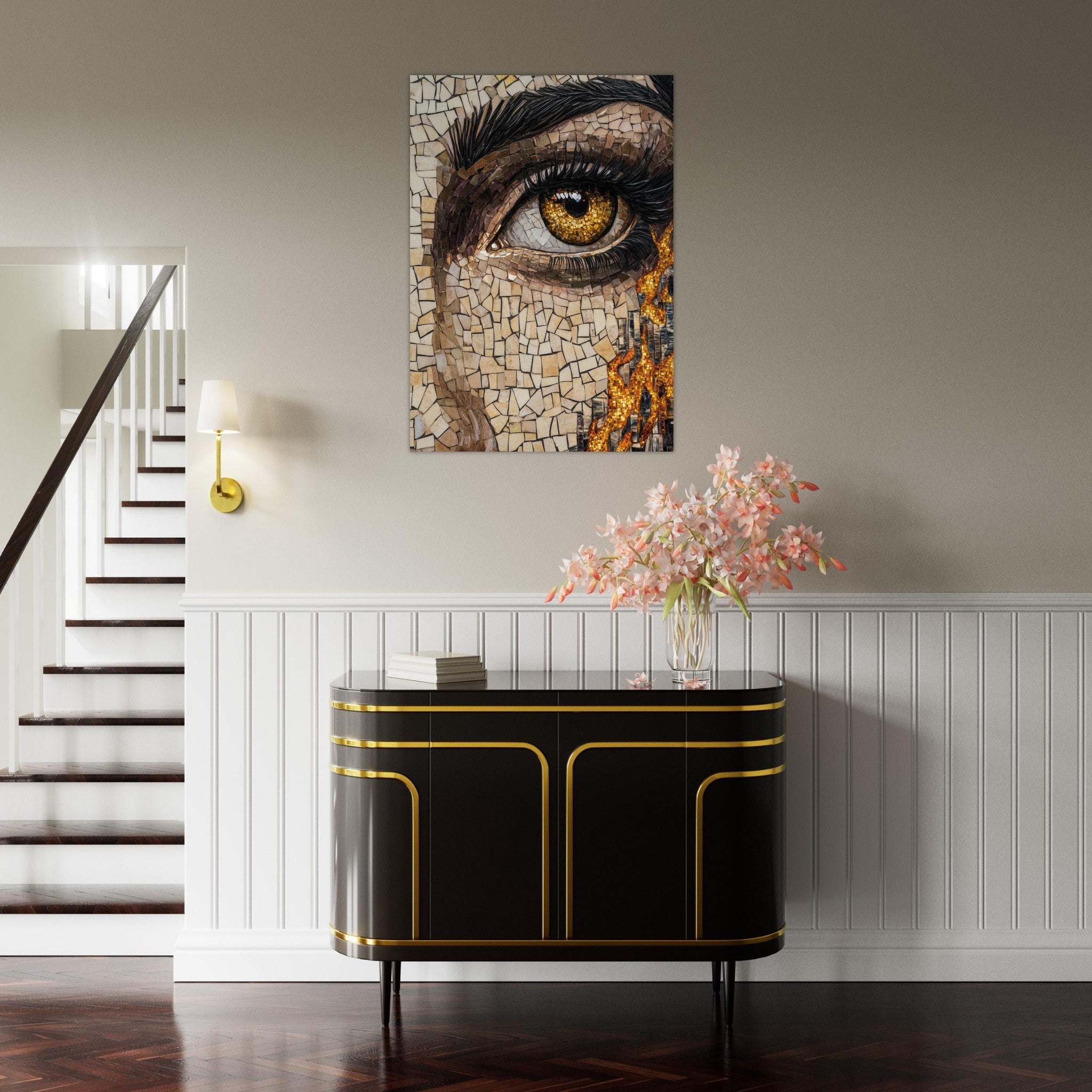 Aluminum Print Portrait - The Oracles Forbidden Prophecy Byzantine Mosaic 2 - Shop Ai Art WebShop - Digital Art online Store