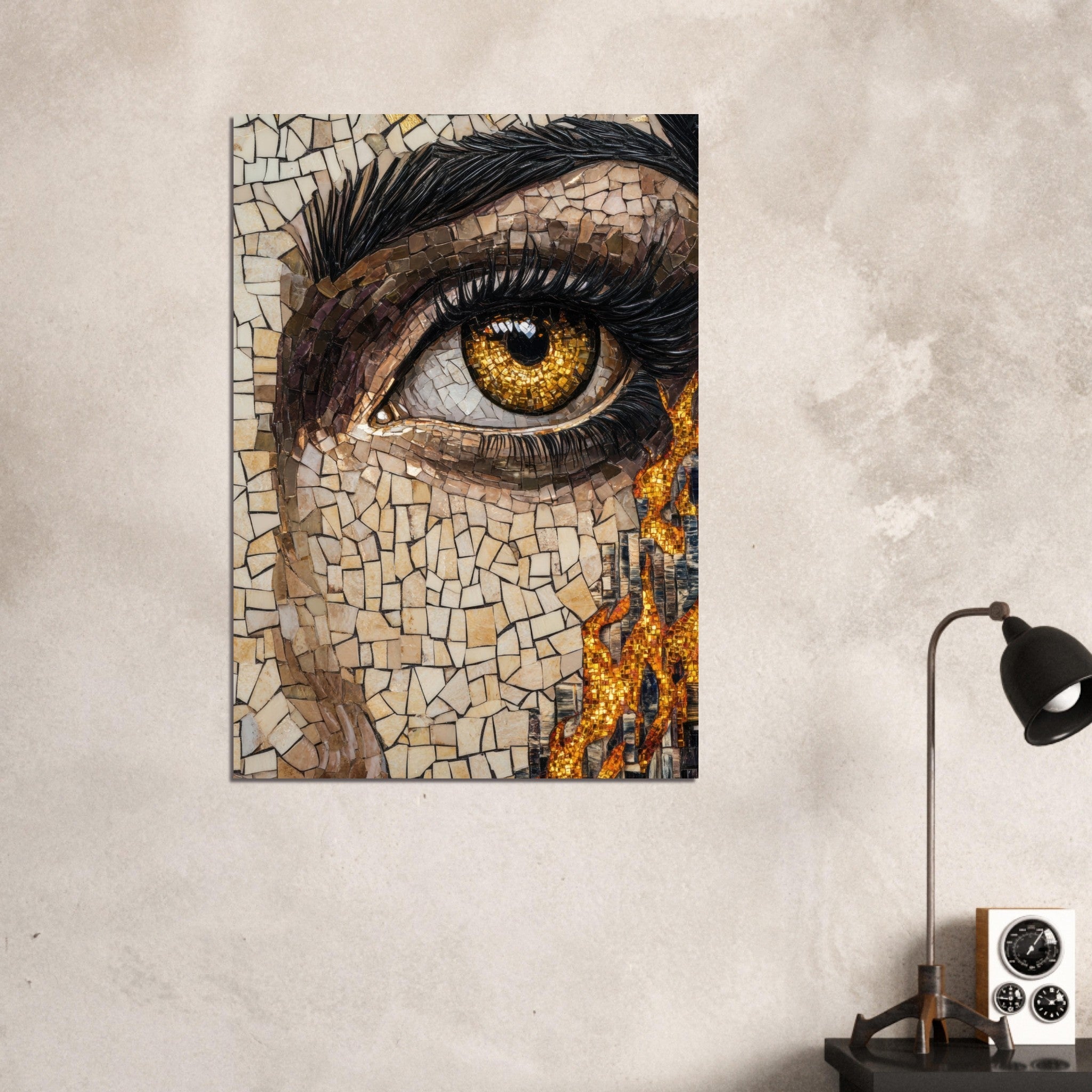 Aluminum Print Portrait - The Oracles Forbidden Prophecy Byzantine Mosaic 2 - Shop Ai Art WebShop - Digital Art online Store
