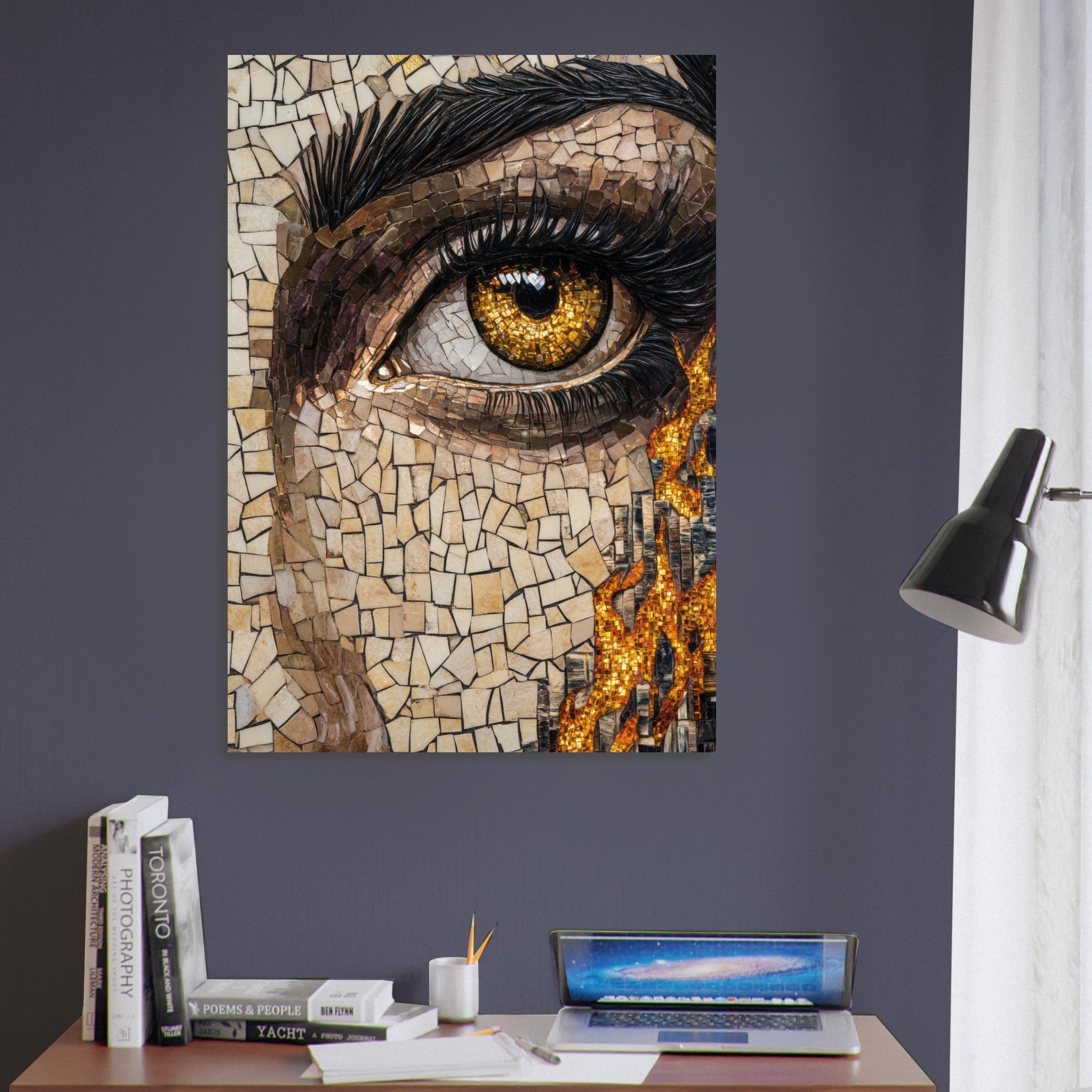 Aluminum Print Portrait - The Oracles Forbidden Prophecy Byzantine Mosaic 2 - Shop Ai Art WebShop - Digital Art online Store