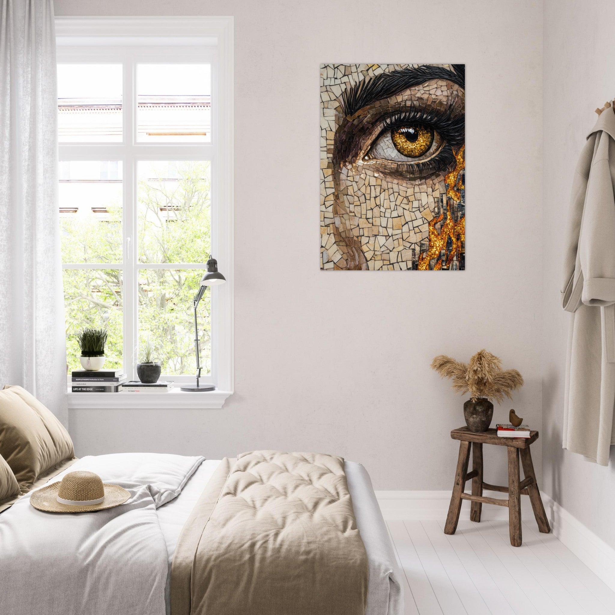 Aluminum Print Portrait - The Oracles Forbidden Prophecy Byzantine Mosaic 2 - Shop Ai Art WebShop - Digital Art online Store
