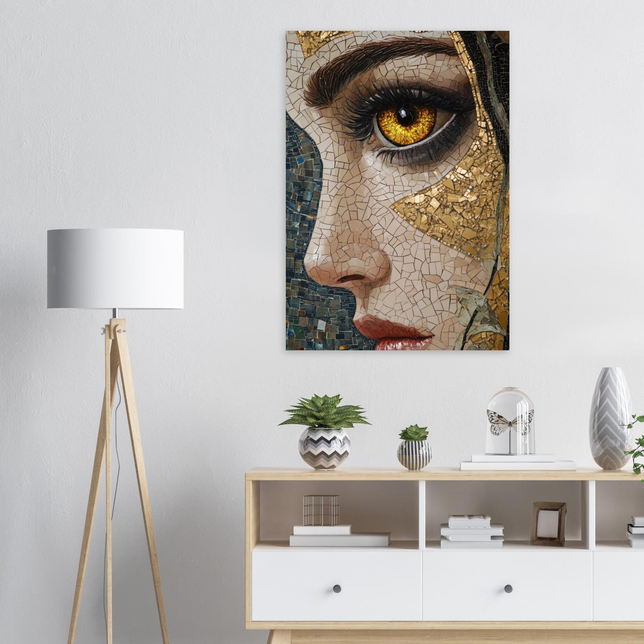 Aluminum Print Portrait - The Oracles Forbidden Prophecy Byzantine Mosaic - Shop Ai Art WebShop - Digital Art online Store