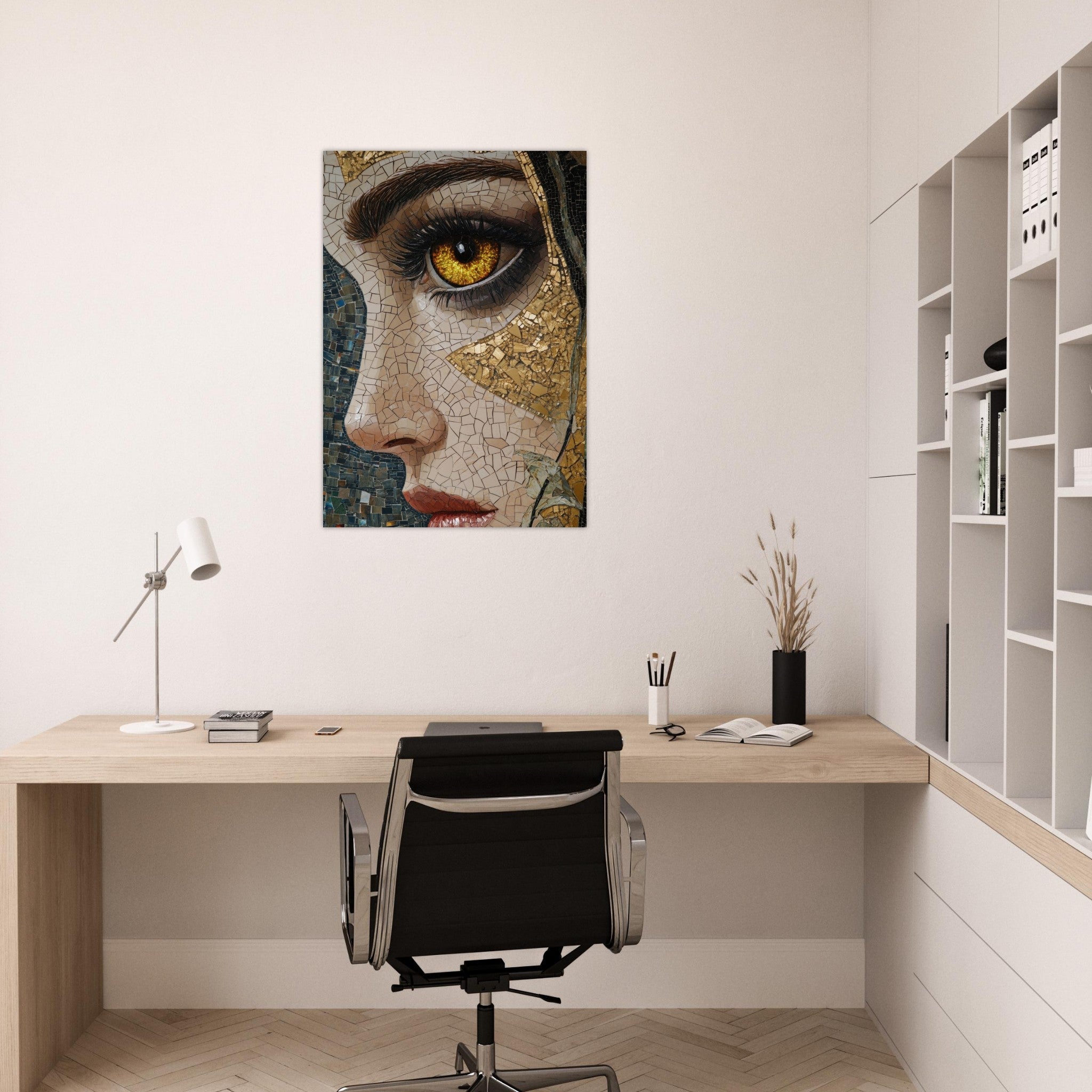 Aluminum Print Portrait - The Oracles Forbidden Prophecy Byzantine Mosaic - Shop Ai Art WebShop - Digital Art online Store