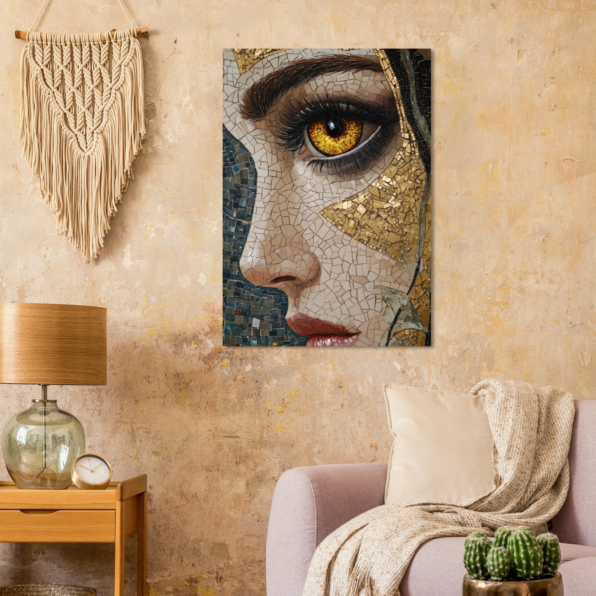 Aluminum Print Portrait - The Oracles Forbidden Prophecy Byzantine Mosaic - Shop Ai Art WebShop - Digital Art online Store