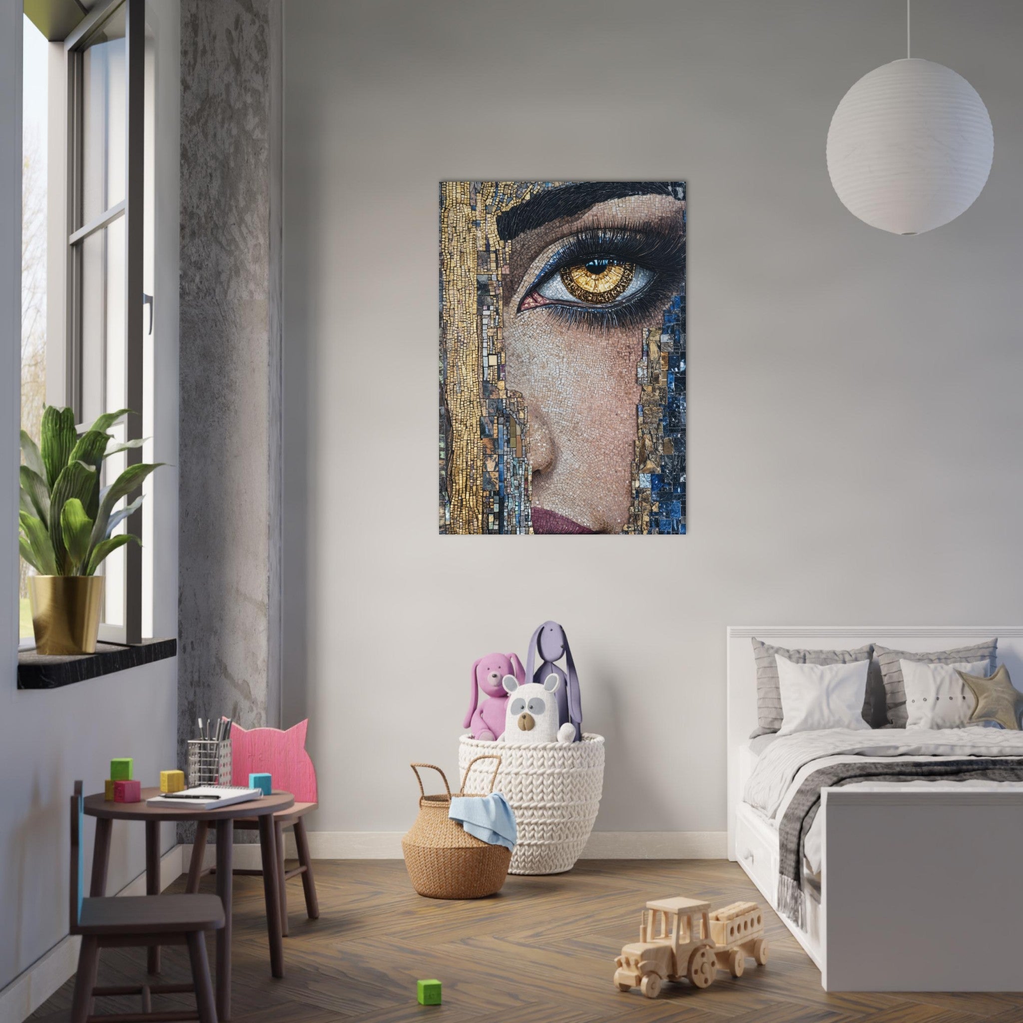Aluminum Print Portrait - The Oracles Forbidden Prophecy Byzantine Mosaic 6 - Shop Ai Art WebShop - Digital Art online Store
