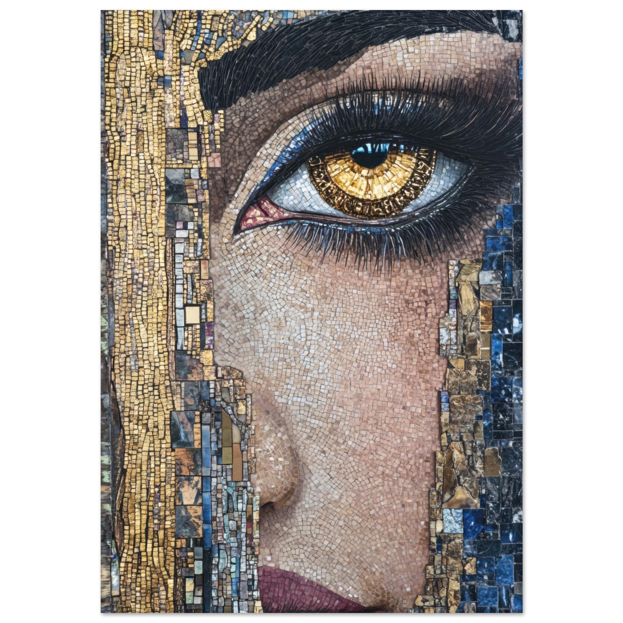 Aluminum Print Portrait - The Oracles Forbidden Prophecy Byzantine Mosaic 6 - Shop Ai Art WebShop - Digital Art online Store
