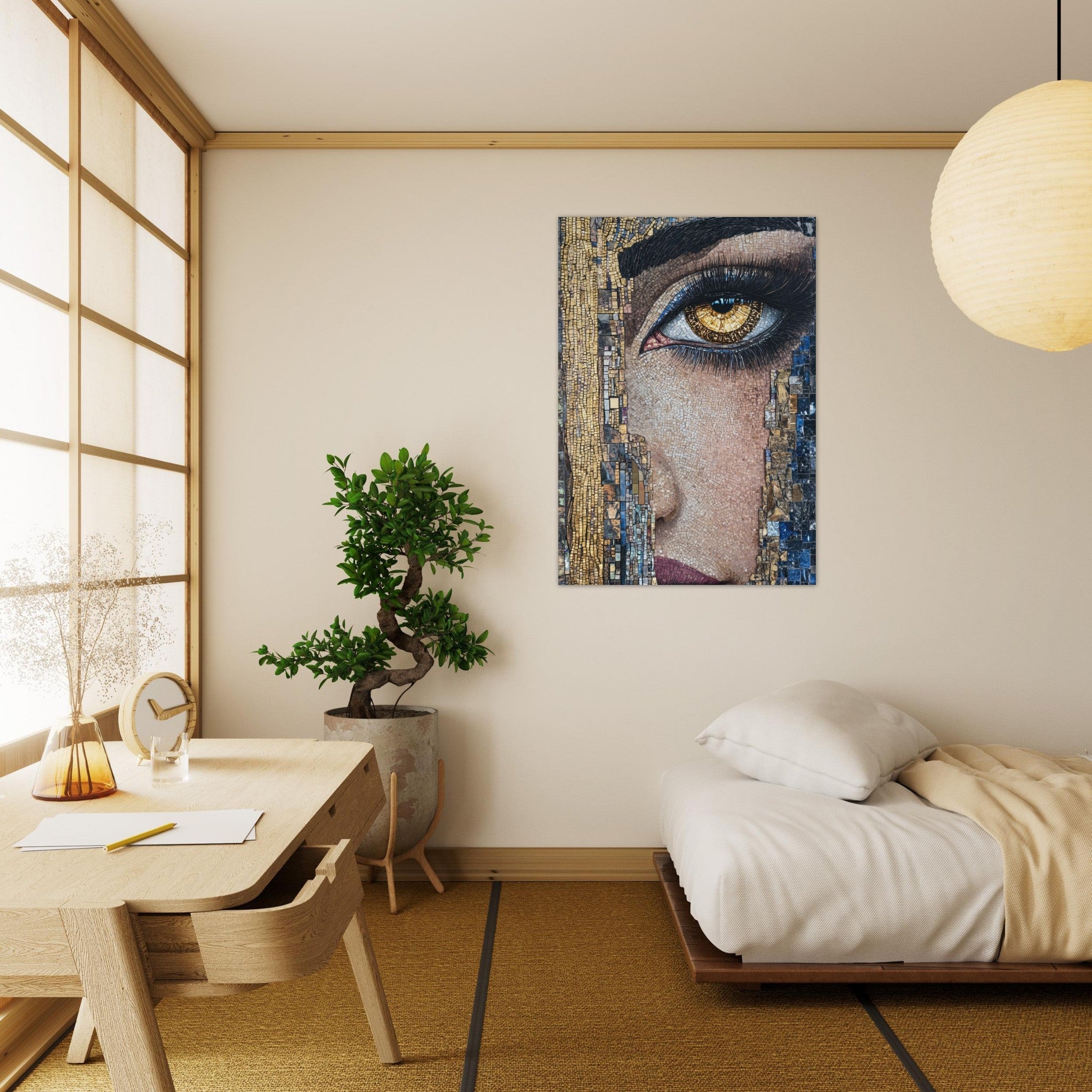 Aluminum Print Portrait - The Oracles Forbidden Prophecy Byzantine Mosaic 6 - Shop Ai Art WebShop - Digital Art online Store