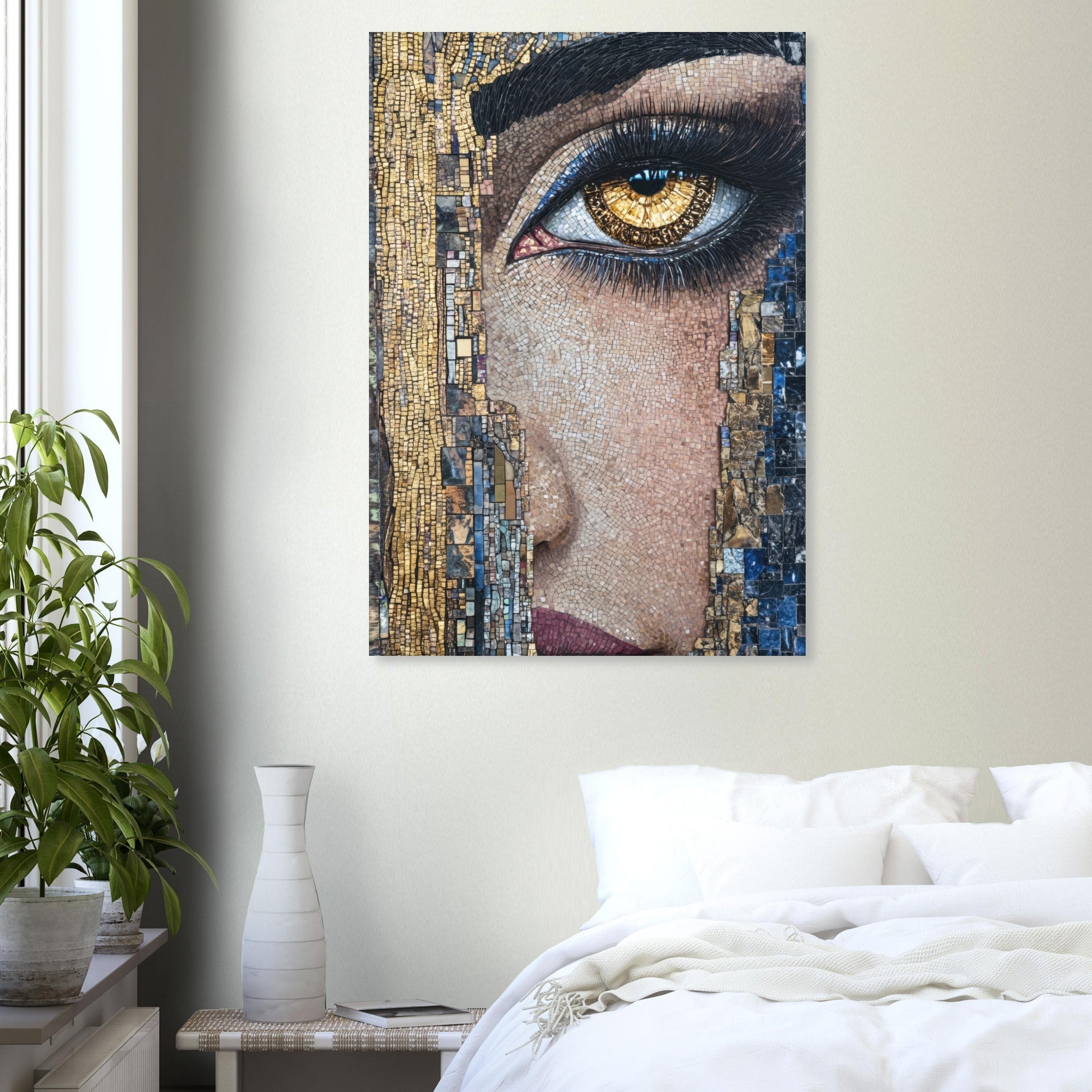 Aluminum Print Portrait - The Oracles Forbidden Prophecy Byzantine Mosaic 6 - Shop Ai Art WebShop - Digital Art online Store