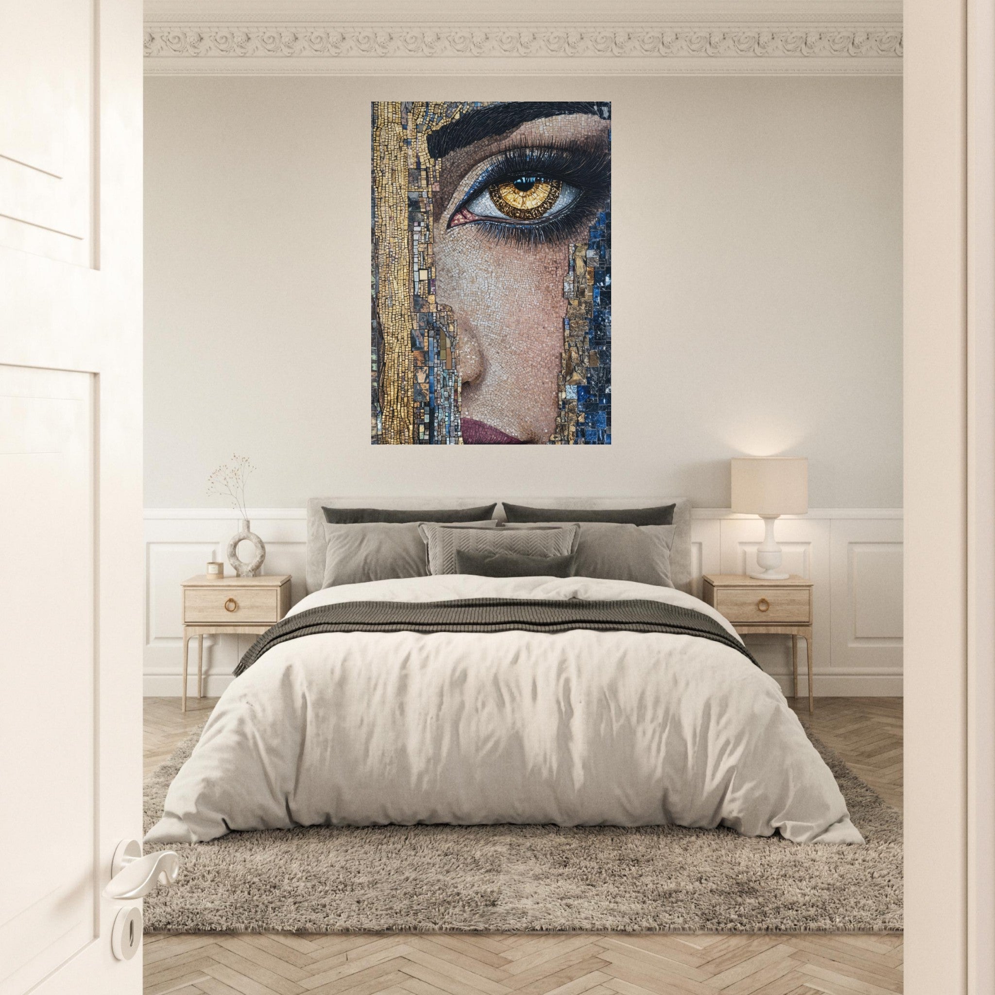 Aluminum Print Portrait - The Oracles Forbidden Prophecy Byzantine Mosaic 6 - Shop Ai Art WebShop - Digital Art online Store