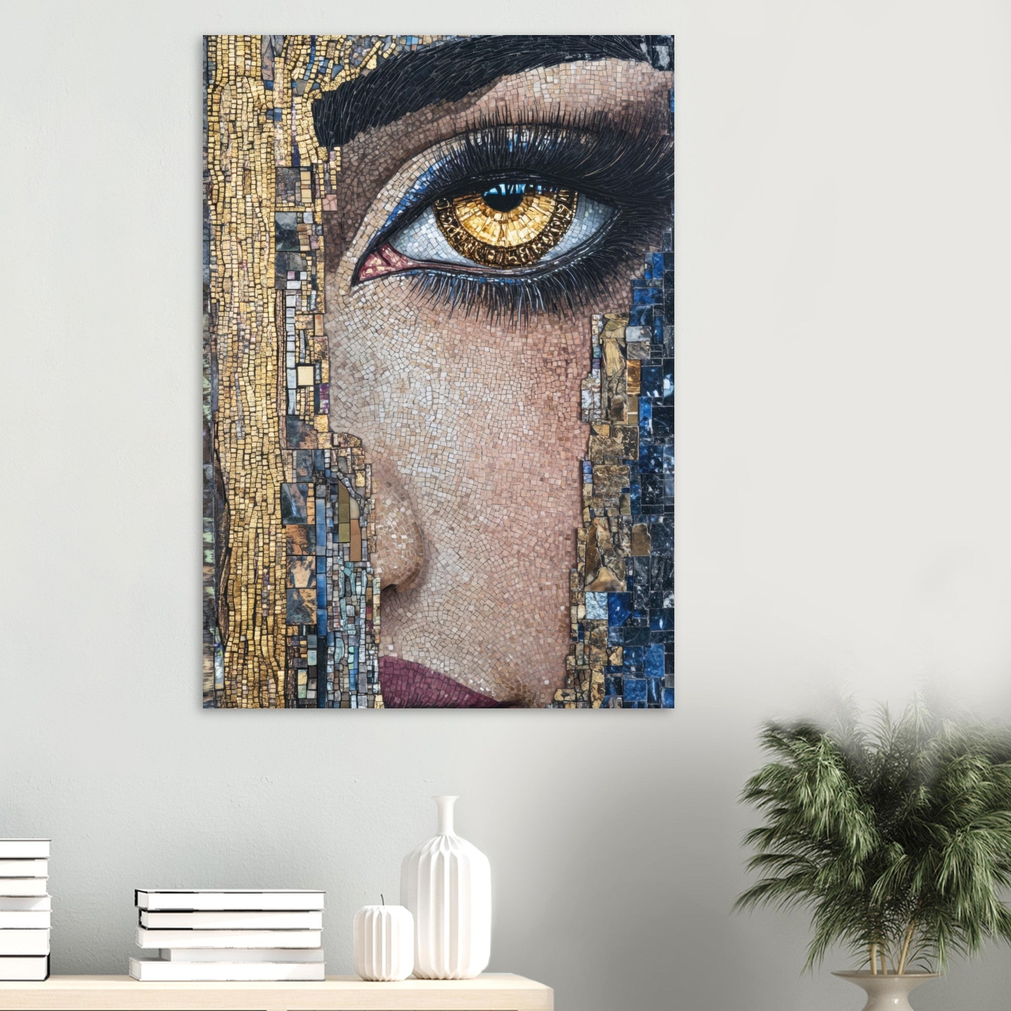 Aluminum Print Portrait - The Oracles Forbidden Prophecy Byzantine Mosaic 6 - Shop Ai Art WebShop - Digital Art online Store