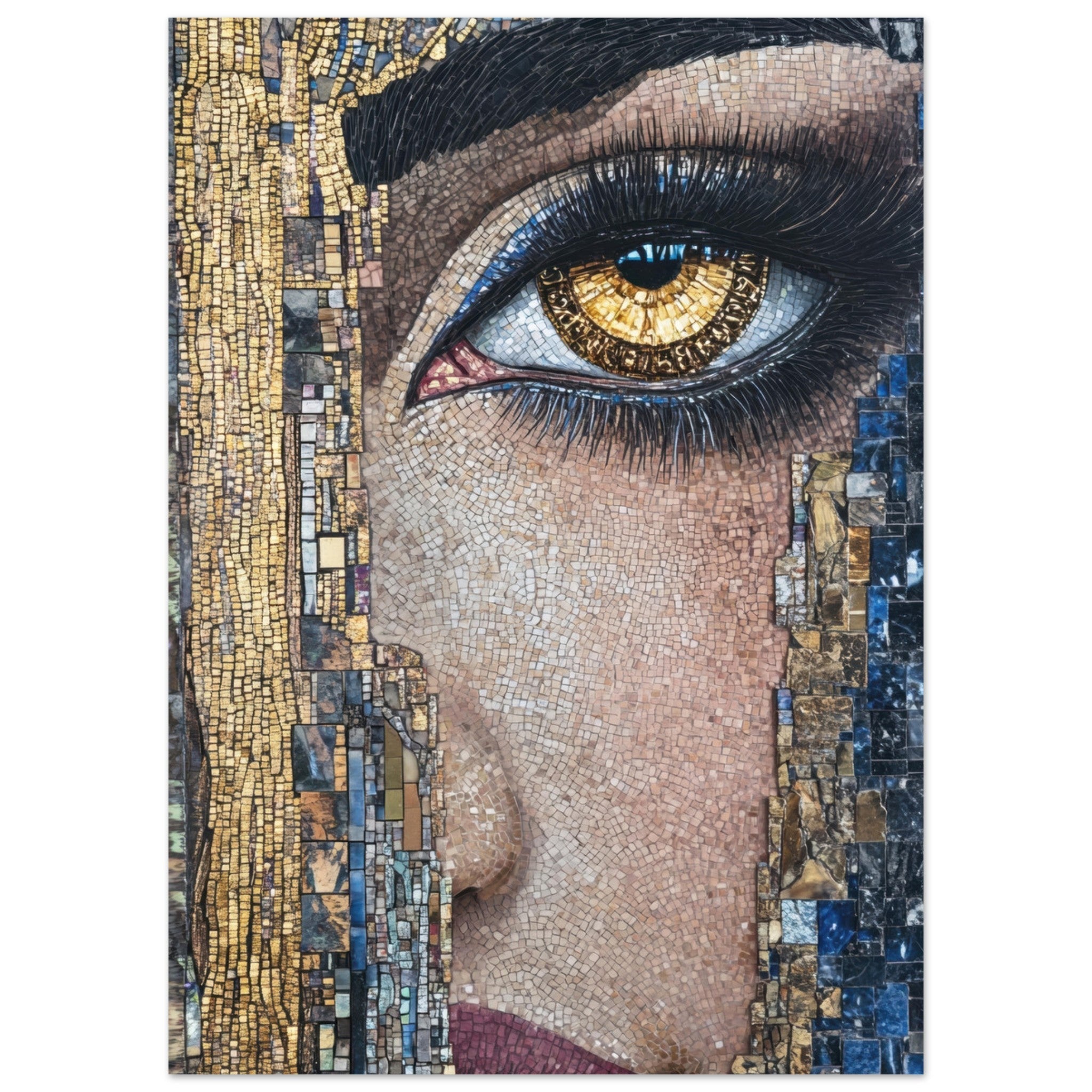 Aluminum Print Portrait - The Oracles Forbidden Prophecy Byzantine Mosaic 6 - Shop Ai Art WebShop - Digital Art online Store