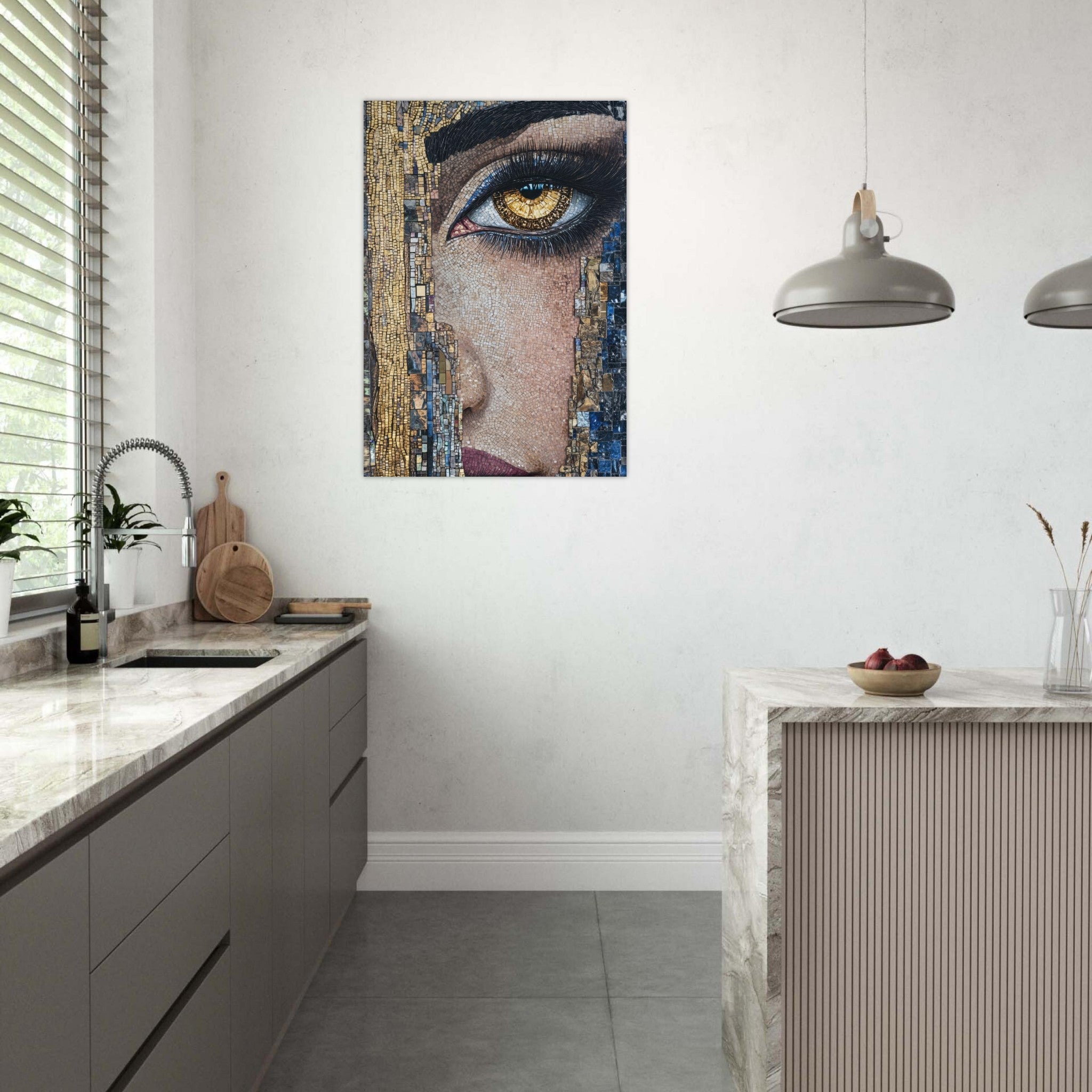 Aluminum Print Portrait - The Oracles Forbidden Prophecy Byzantine Mosaic 6 - Shop Ai Art WebShop - Digital Art online Store