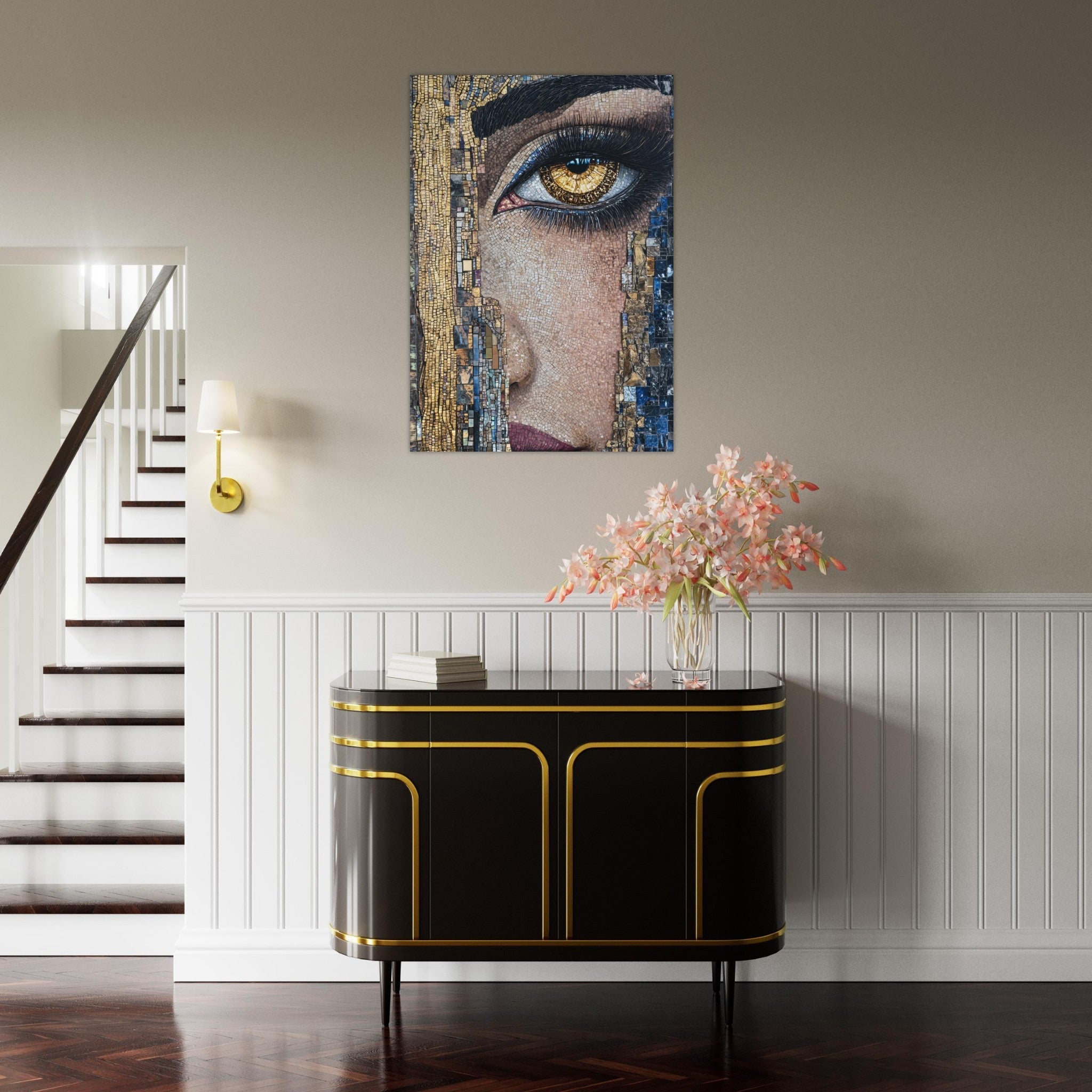 Aluminum Print Portrait - The Oracles Forbidden Prophecy Byzantine Mosaic 6 - Shop Ai Art WebShop - Digital Art online Store