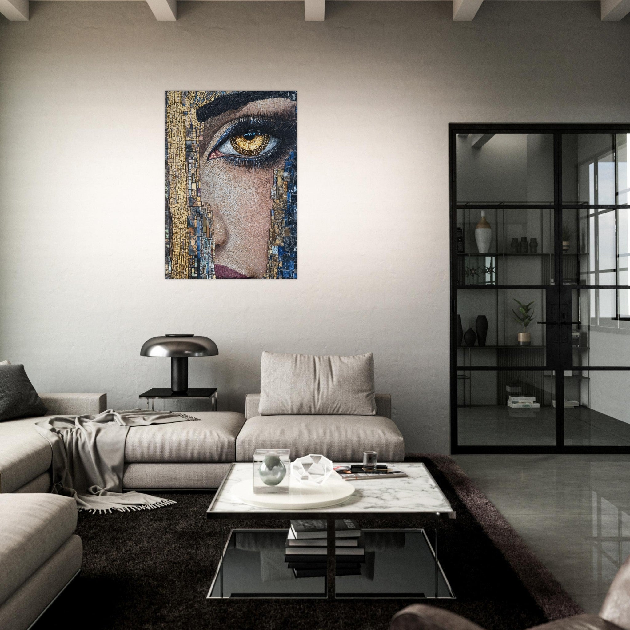 Aluminum Print Portrait - The Oracles Forbidden Prophecy Byzantine Mosaic 6 - Shop Ai Art WebShop - Digital Art online Store