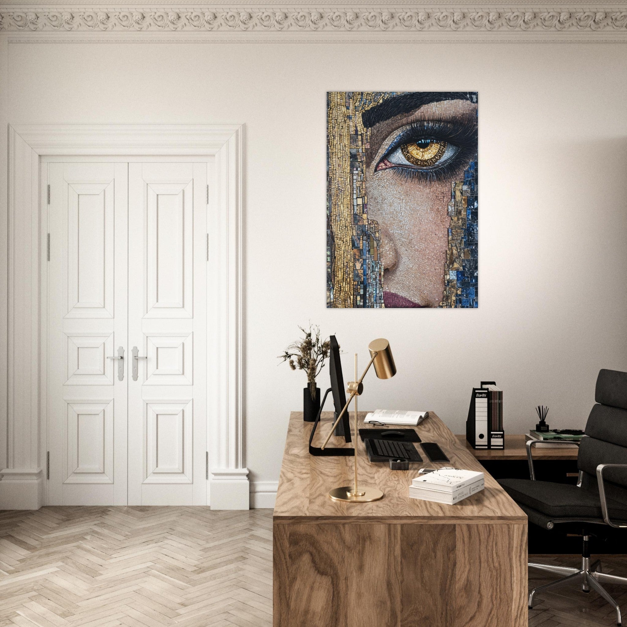Aluminum Print Portrait - The Oracles Forbidden Prophecy Byzantine Mosaic 6 - Shop Ai Art WebShop - Digital Art online Store