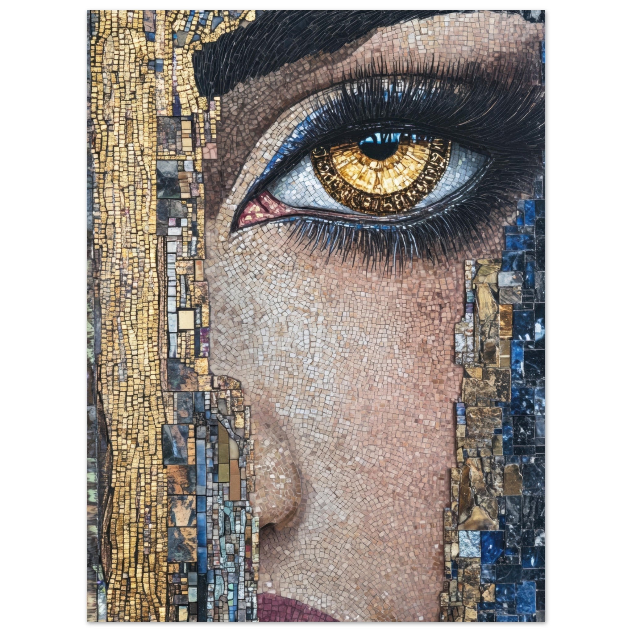 Aluminum Print Portrait - The Oracles Forbidden Prophecy Byzantine Mosaic 6 - Shop Ai Art WebShop - Digital Art online Store