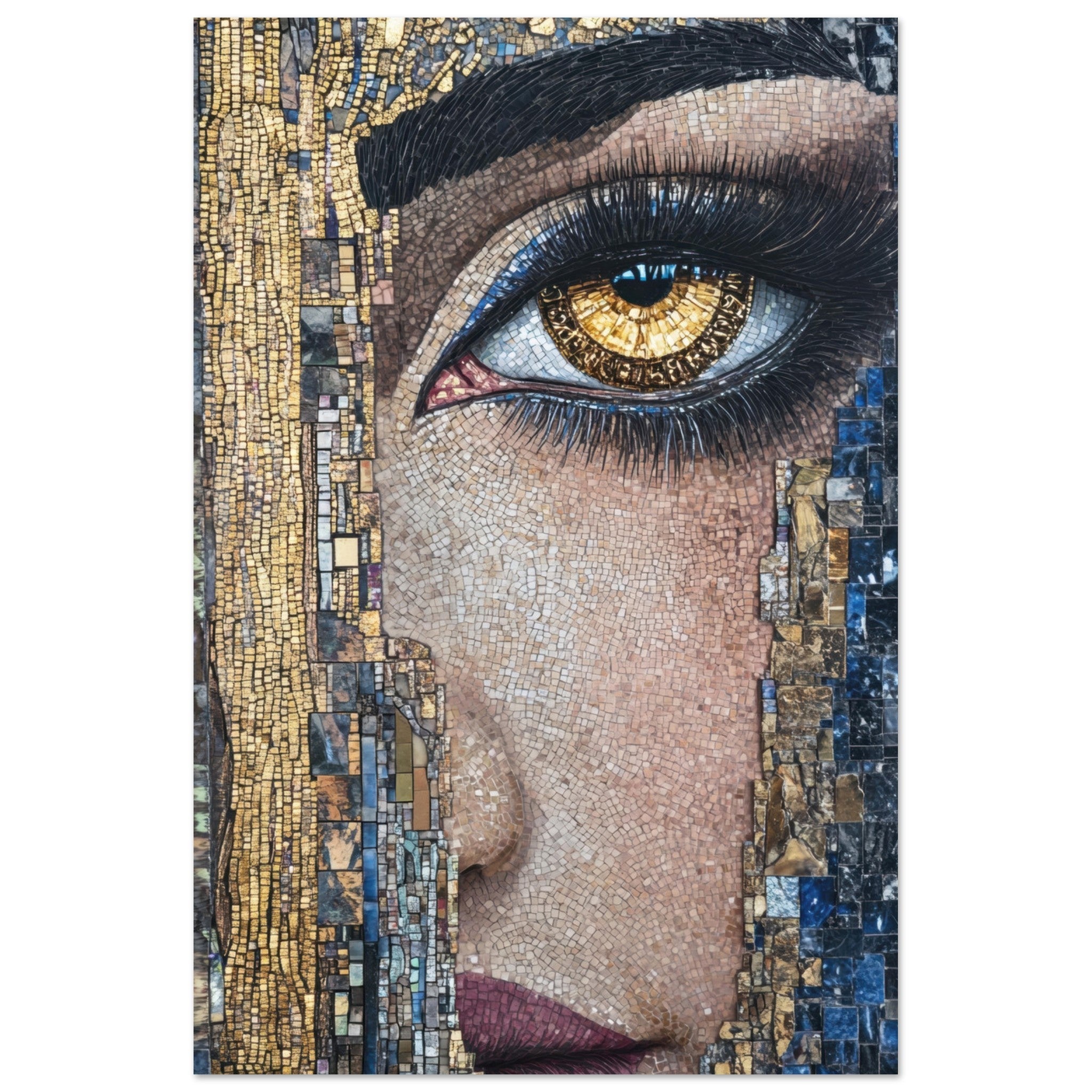 Aluminum Print Portrait - The Oracles Forbidden Prophecy Byzantine Mosaic 6 - Shop Ai Art WebShop - Digital Art online Store