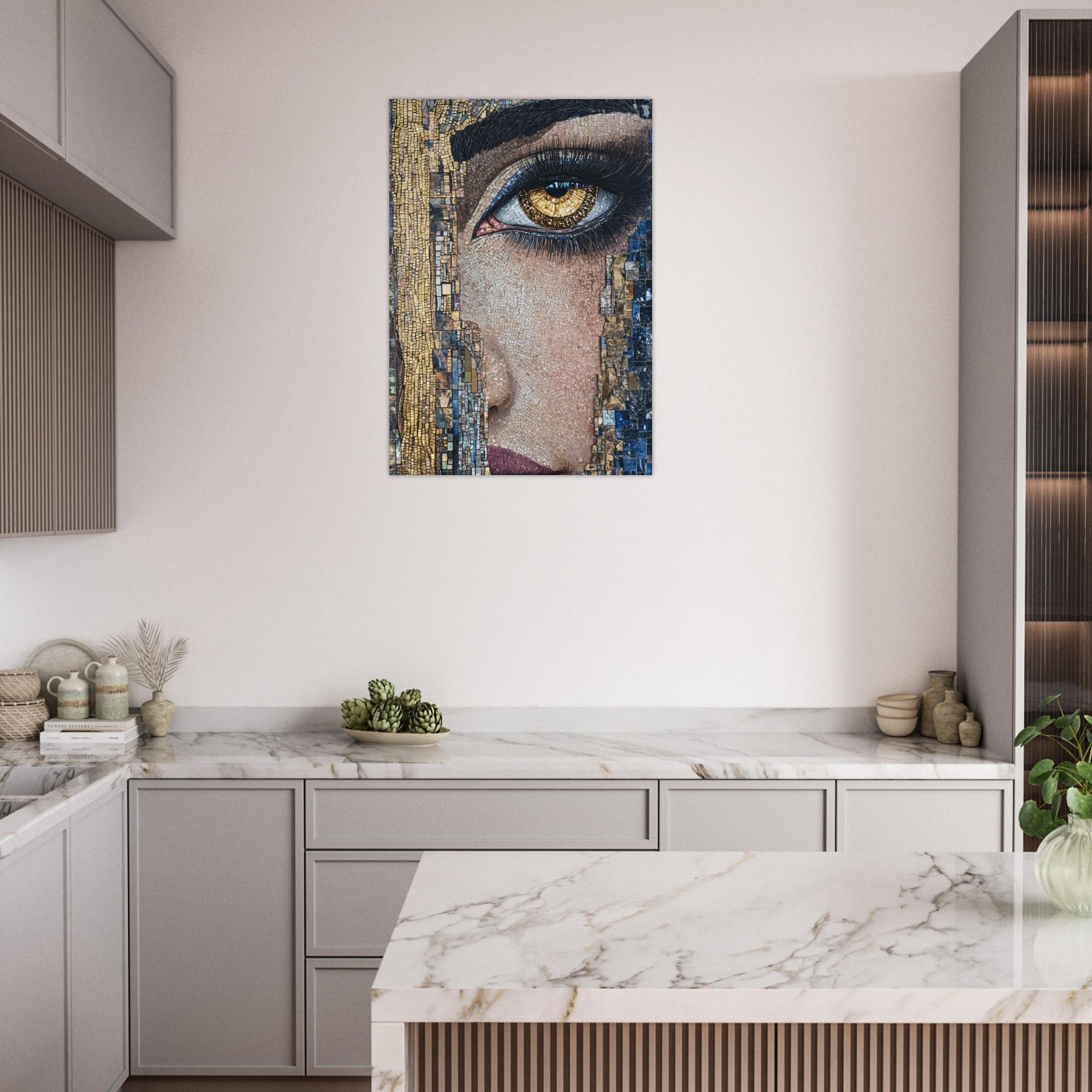 Aluminum Print Portrait - The Oracles Forbidden Prophecy Byzantine Mosaic 6 - Shop Ai Art WebShop - Digital Art online Store