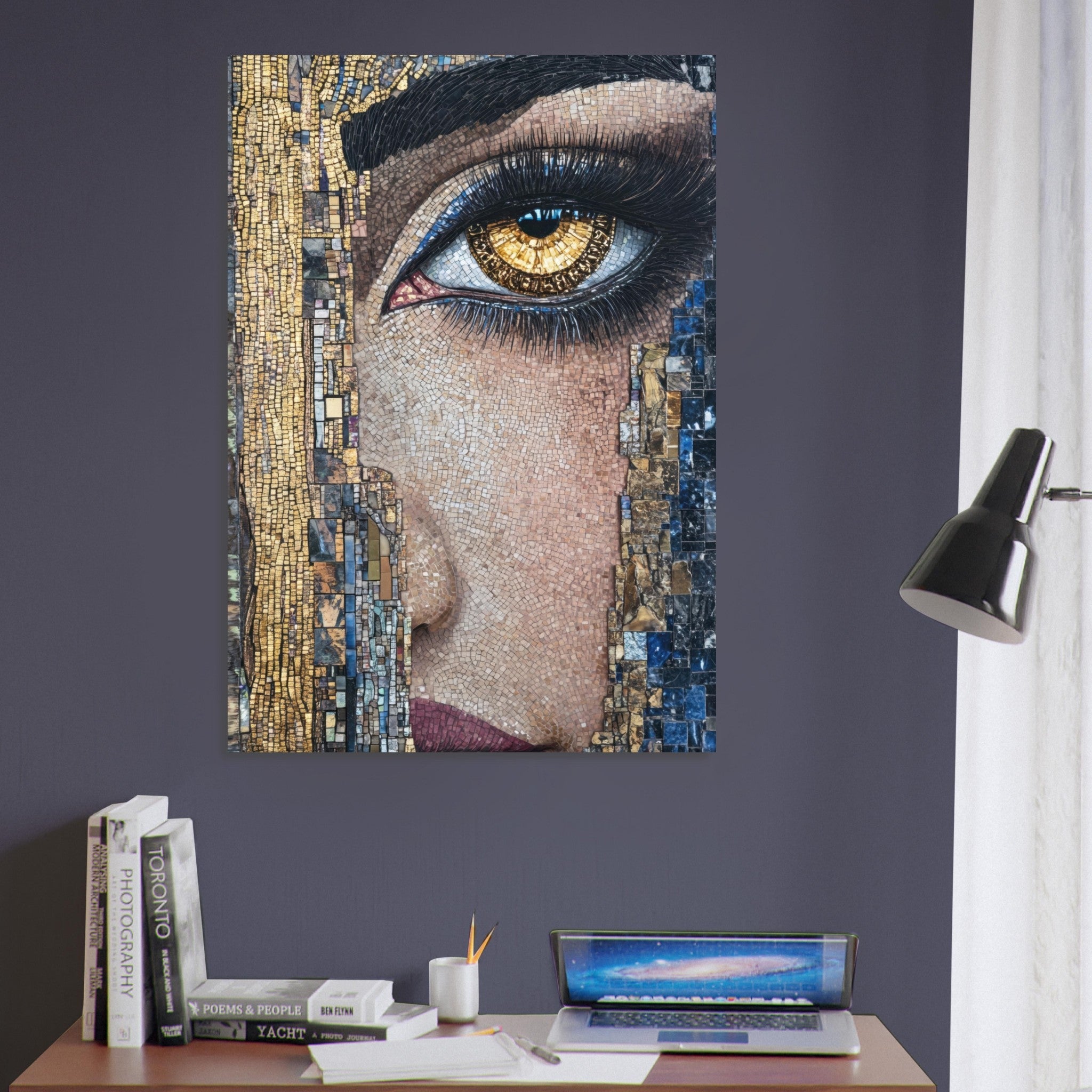 Aluminum Print Portrait - The Oracles Forbidden Prophecy Byzantine Mosaic 6 - Shop Ai Art WebShop - Digital Art online Store