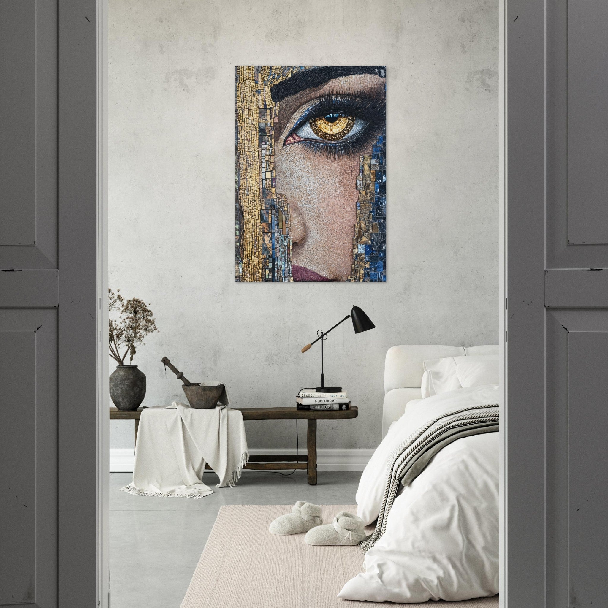 Aluminum Print Portrait - The Oracles Forbidden Prophecy Byzantine Mosaic 6 - Shop Ai Art WebShop - Digital Art online Store