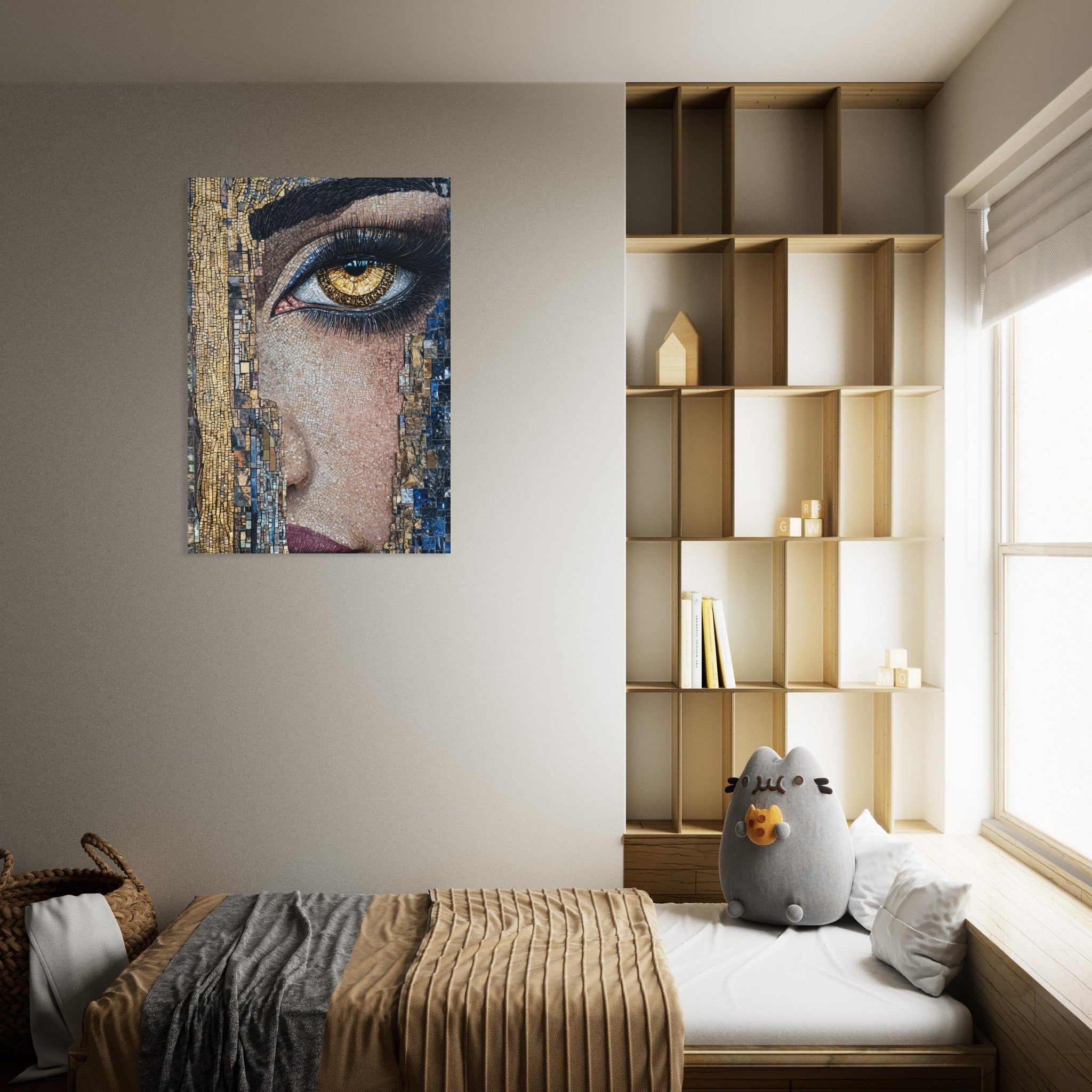 Aluminum Print Portrait - The Oracles Forbidden Prophecy Byzantine Mosaic 6 - Shop Ai Art WebShop - Digital Art online Store