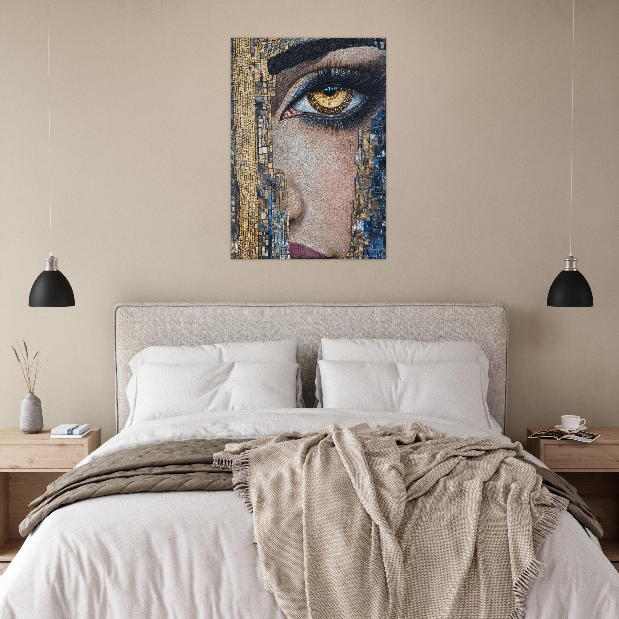 Aluminum Print Portrait - The Oracles Forbidden Prophecy Byzantine Mosaic 6 - Shop Ai Art WebShop - Digital Art online Store