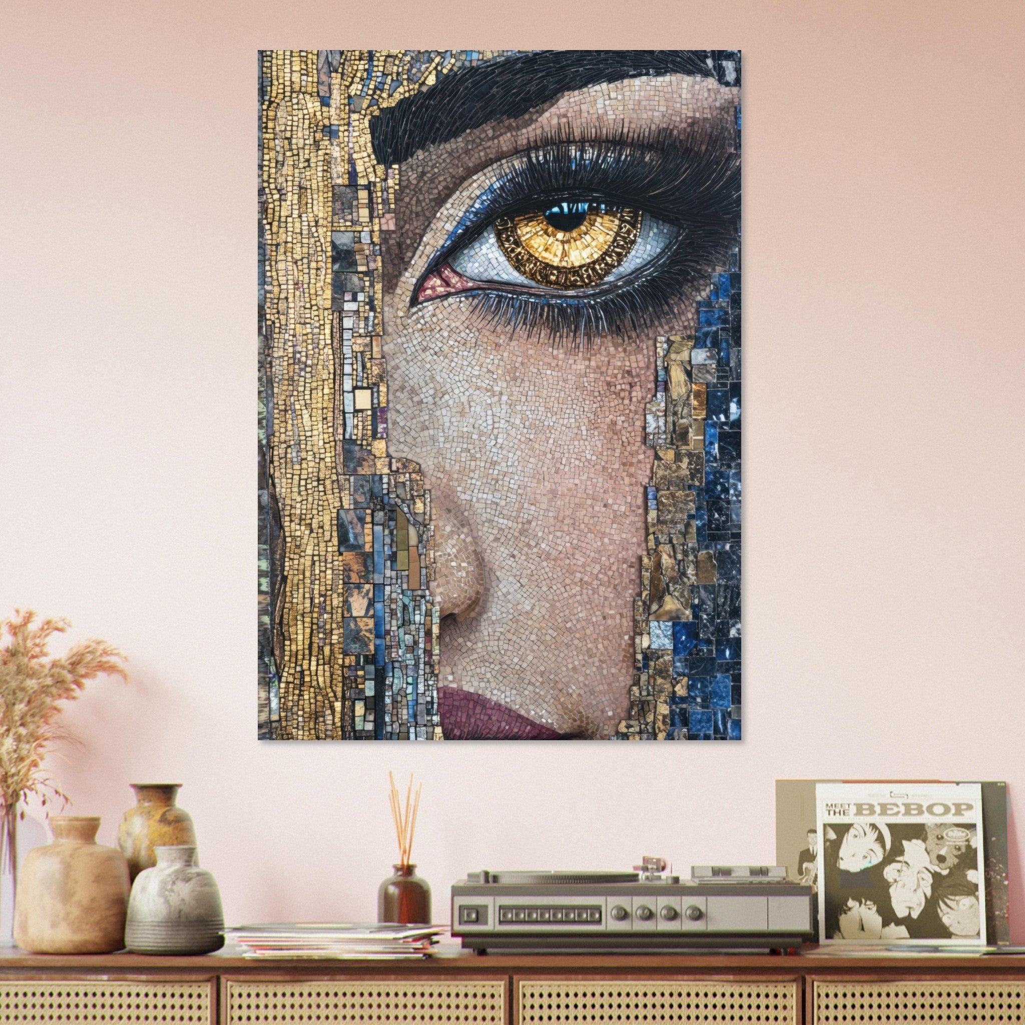 Aluminum Print Portrait - The Oracles Forbidden Prophecy Byzantine Mosaic 6 - Shop Ai Art WebShop - Digital Art online Store