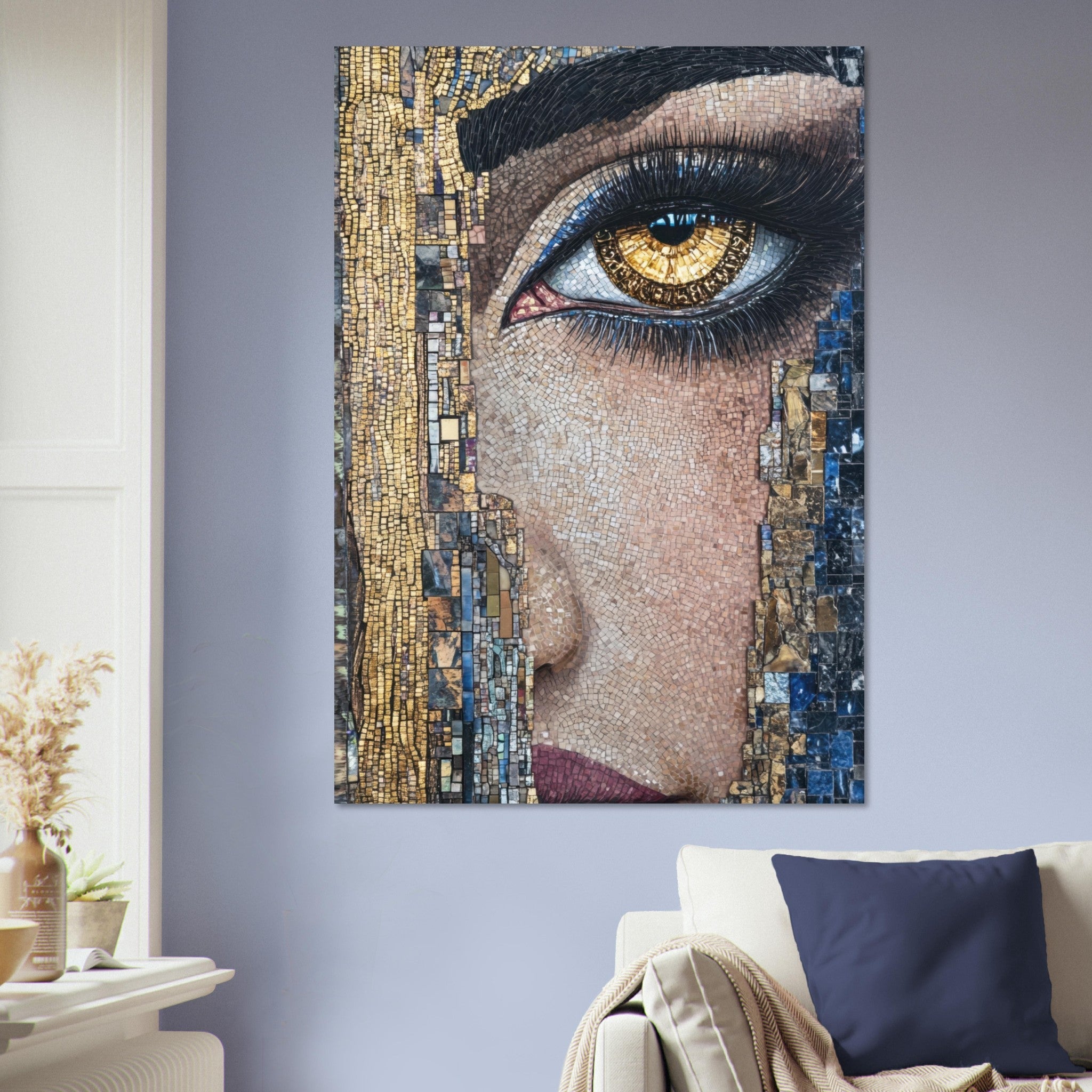 Aluminum Print Portrait - The Oracles Forbidden Prophecy Byzantine Mosaic 6 - Shop Ai Art WebShop - Digital Art online Store