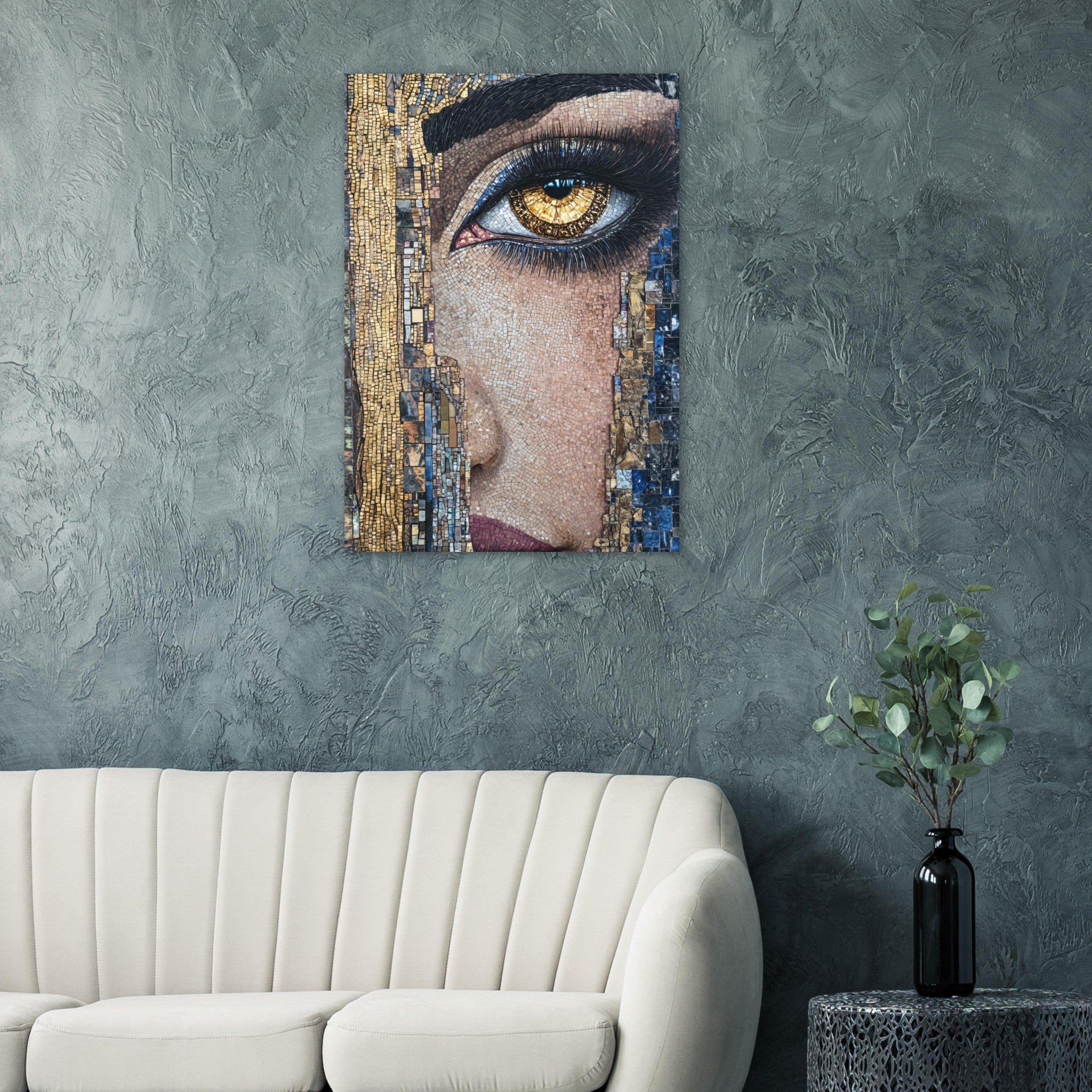 Aluminum Print Portrait - The Oracles Forbidden Prophecy Byzantine Mosaic 6 - Shop Ai Art WebShop - Digital Art online Store