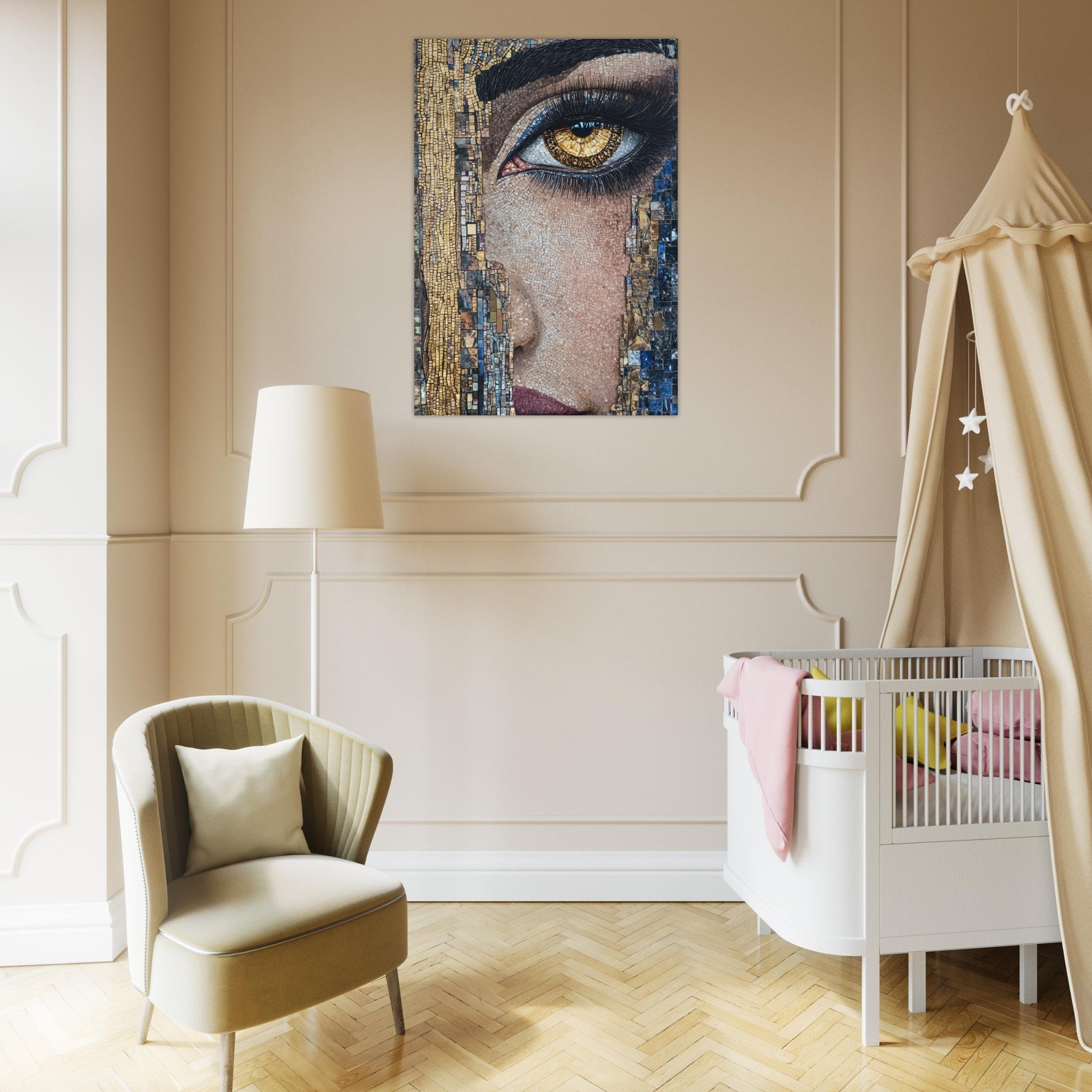 Aluminum Print Portrait - The Oracles Forbidden Prophecy Byzantine Mosaic 6 - Shop Ai Art WebShop - Digital Art online Store