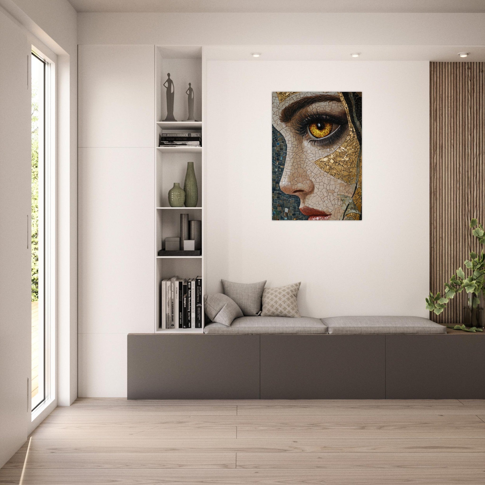 Aluminum Print Portrait - The Oracles Forbidden Prophecy Byzantine Mosaic - Shop Ai Art WebShop - Digital Art online Store