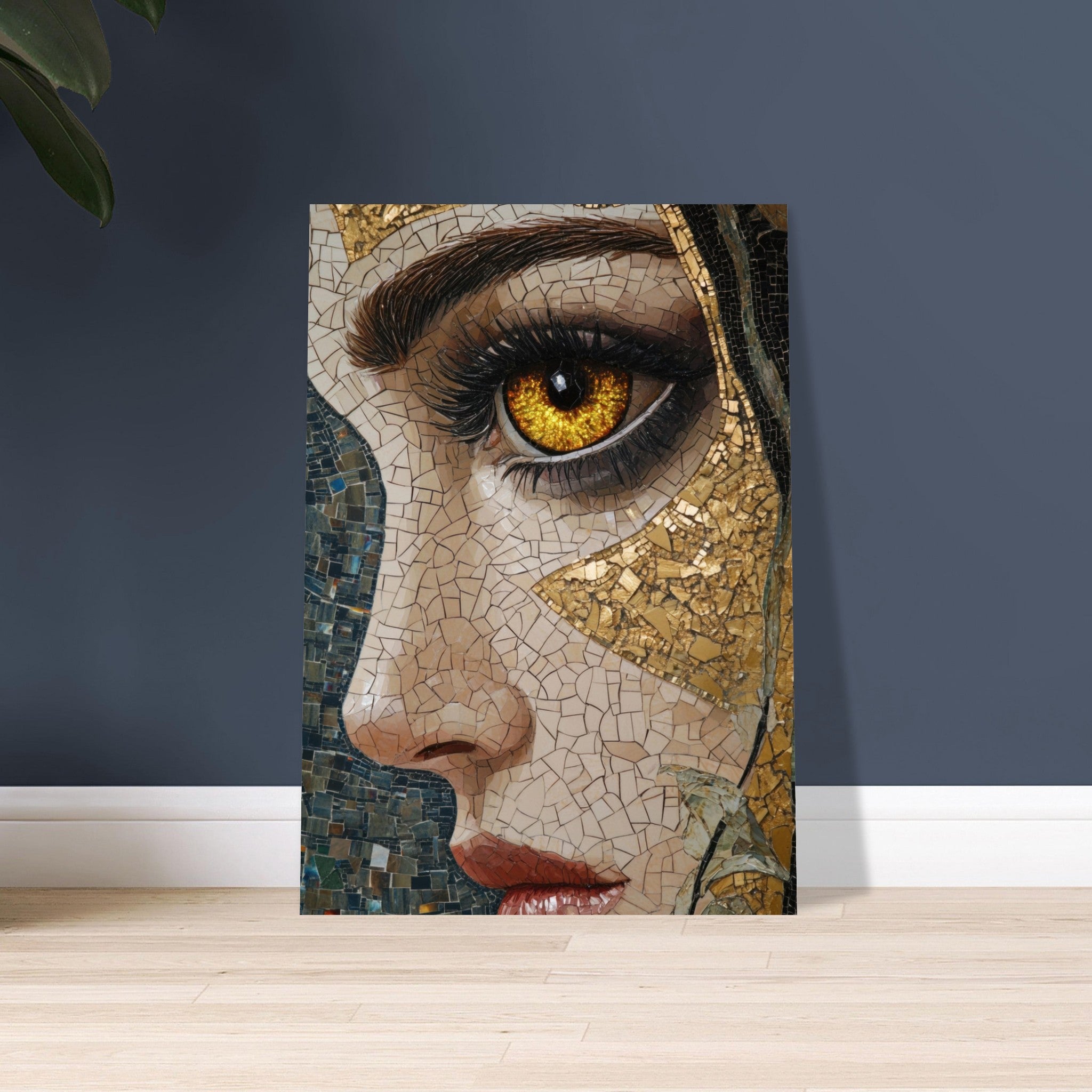 Aluminum Print Portrait - The Oracles Forbidden Prophecy Byzantine Mosaic - Shop Ai Art WebShop - Digital Art online Store