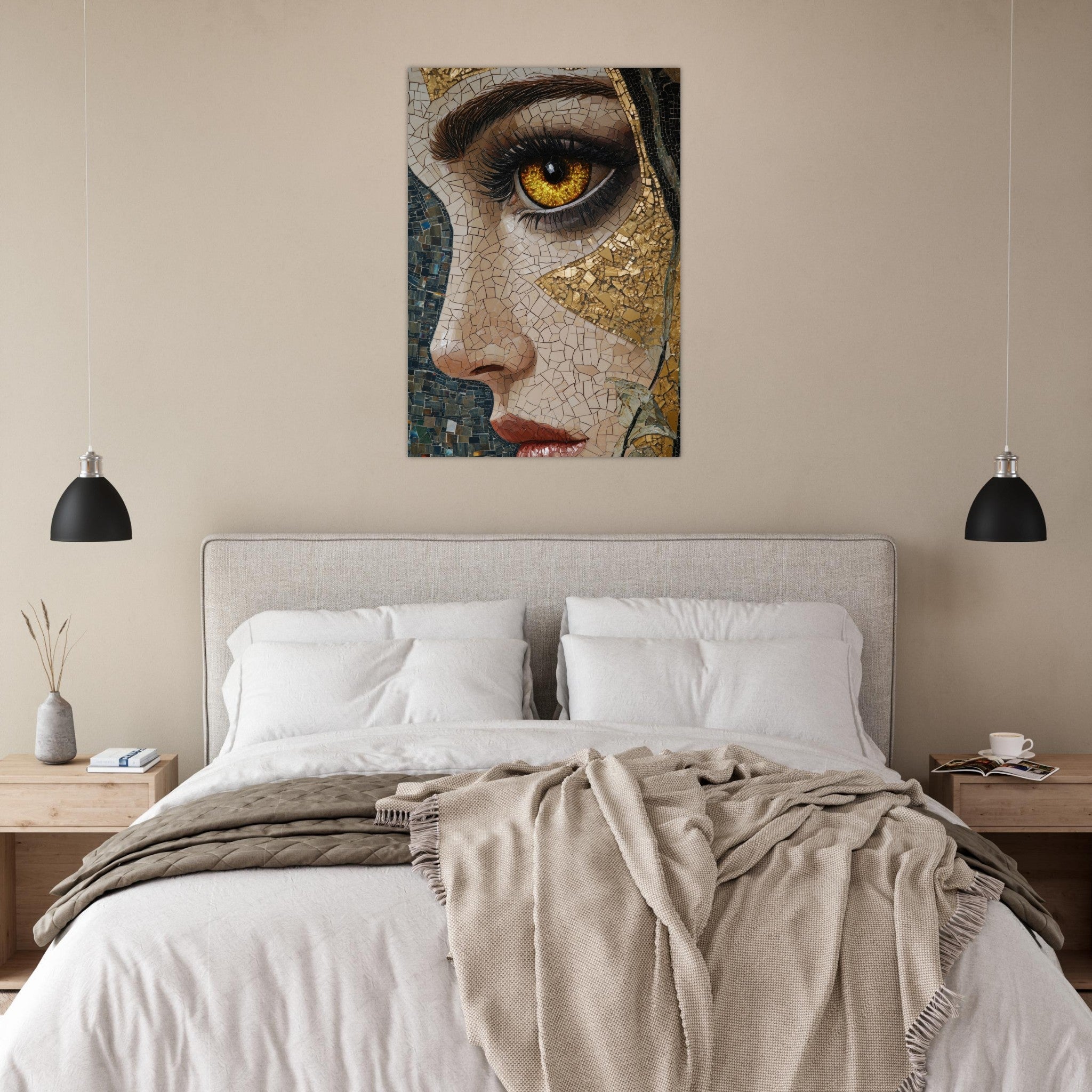 Aluminum Print Portrait - The Oracles Forbidden Prophecy Byzantine Mosaic - Shop Ai Art WebShop - Digital Art online Store