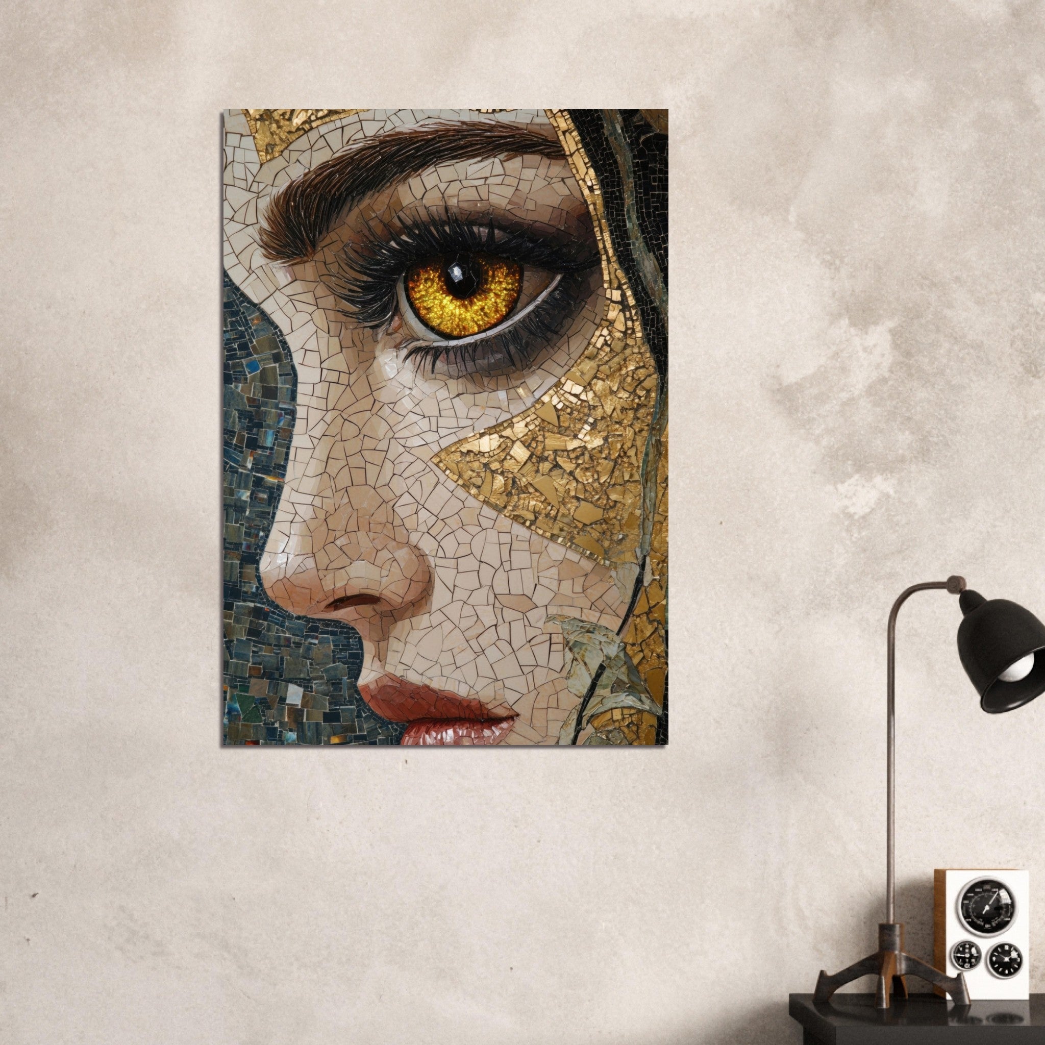 Aluminum Print Portrait - The Oracles Forbidden Prophecy Byzantine Mosaic - Shop Ai Art WebShop - Digital Art online Store