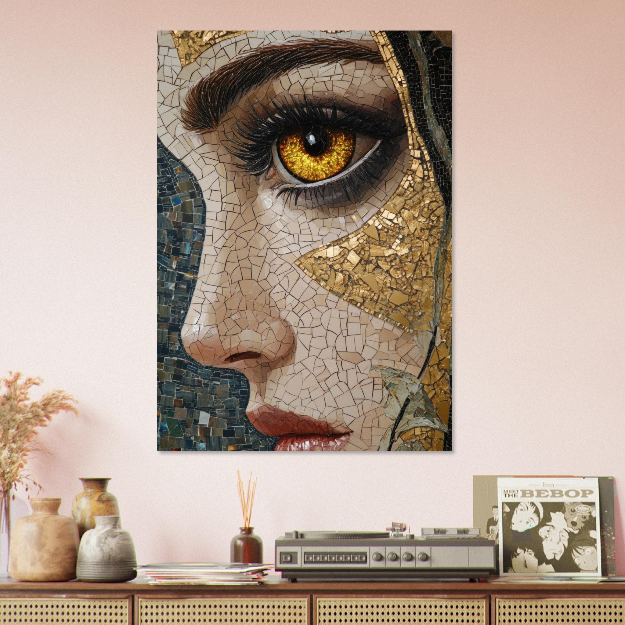 Aluminum Print Portrait - The Oracles Forbidden Prophecy Byzantine Mosaic - Shop Ai Art WebShop - Digital Art online Store